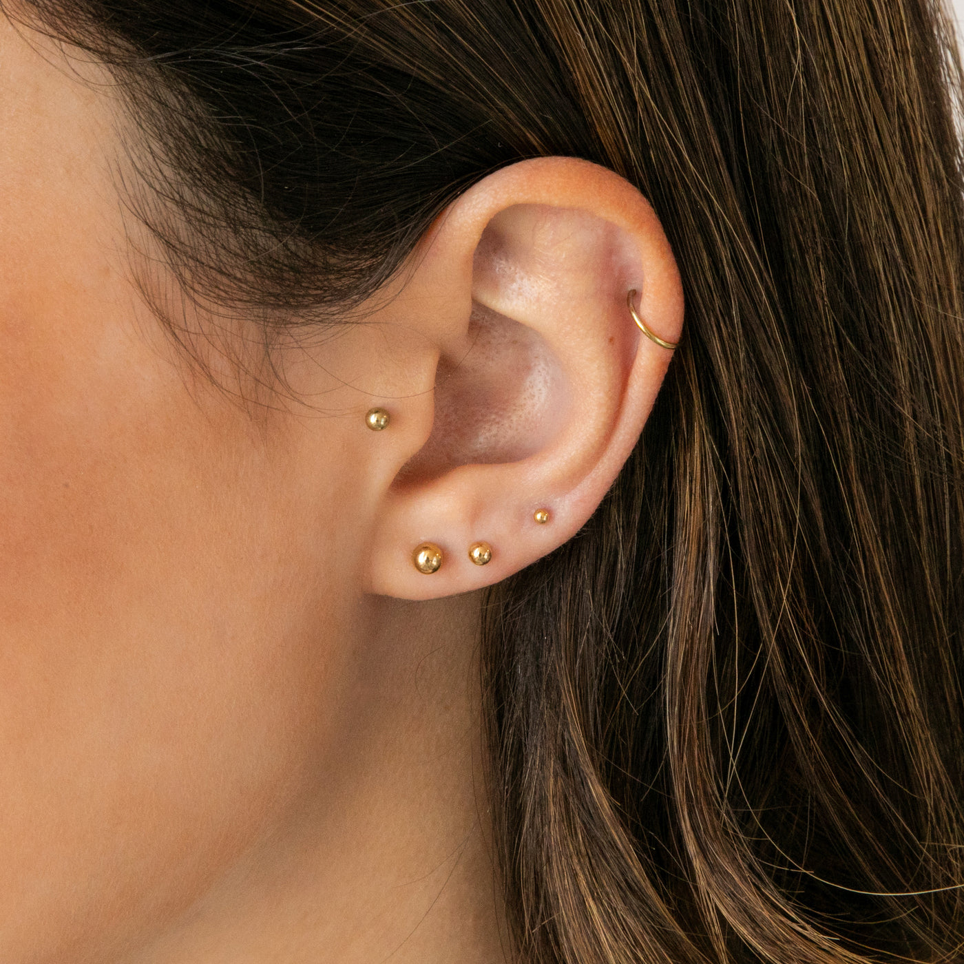 2mm 3mm 4mm Tiny Ball Studs by Simple & Dainty Jewelry