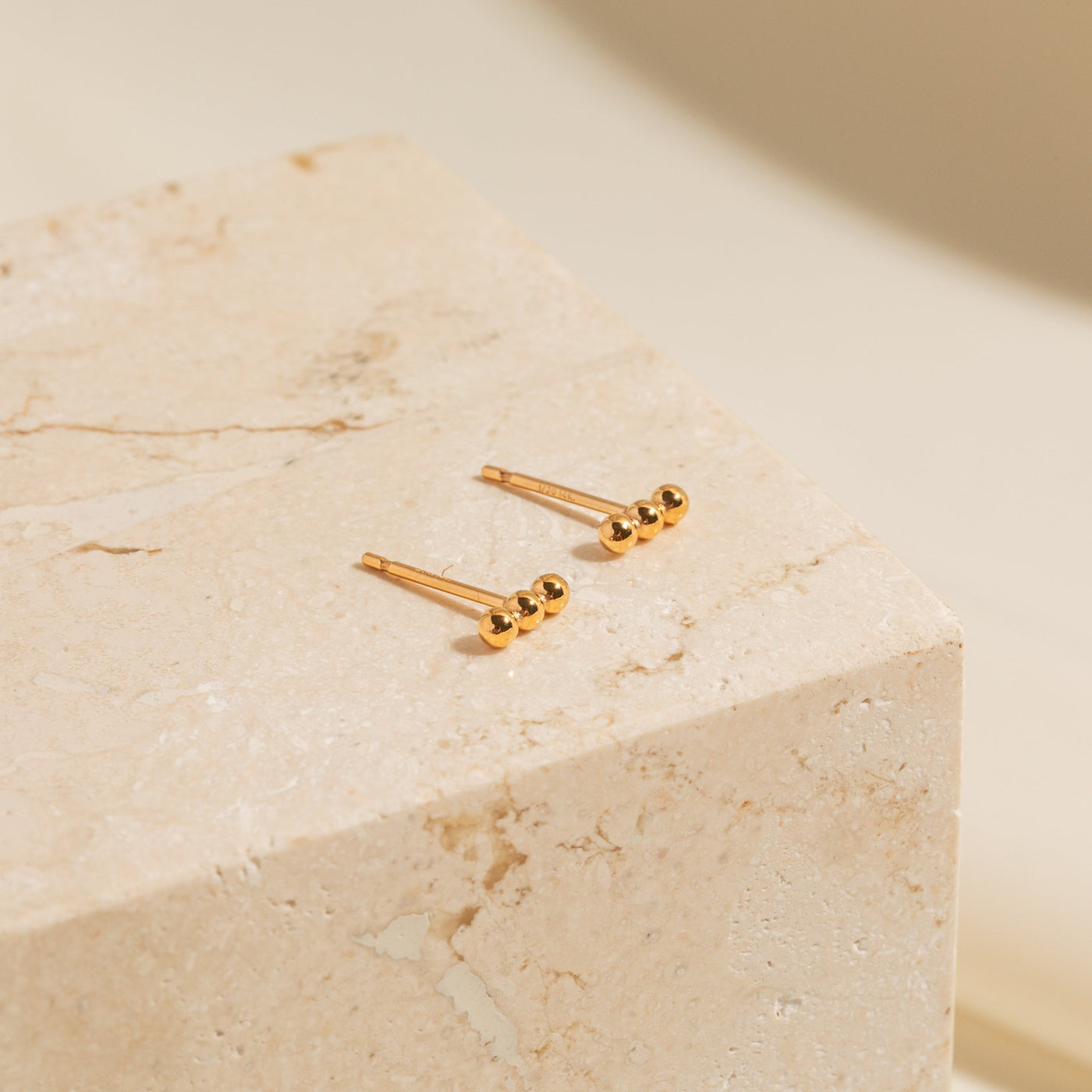 Tiny Bead Bar Stud Earrings | Simple & Dainty Jewelry