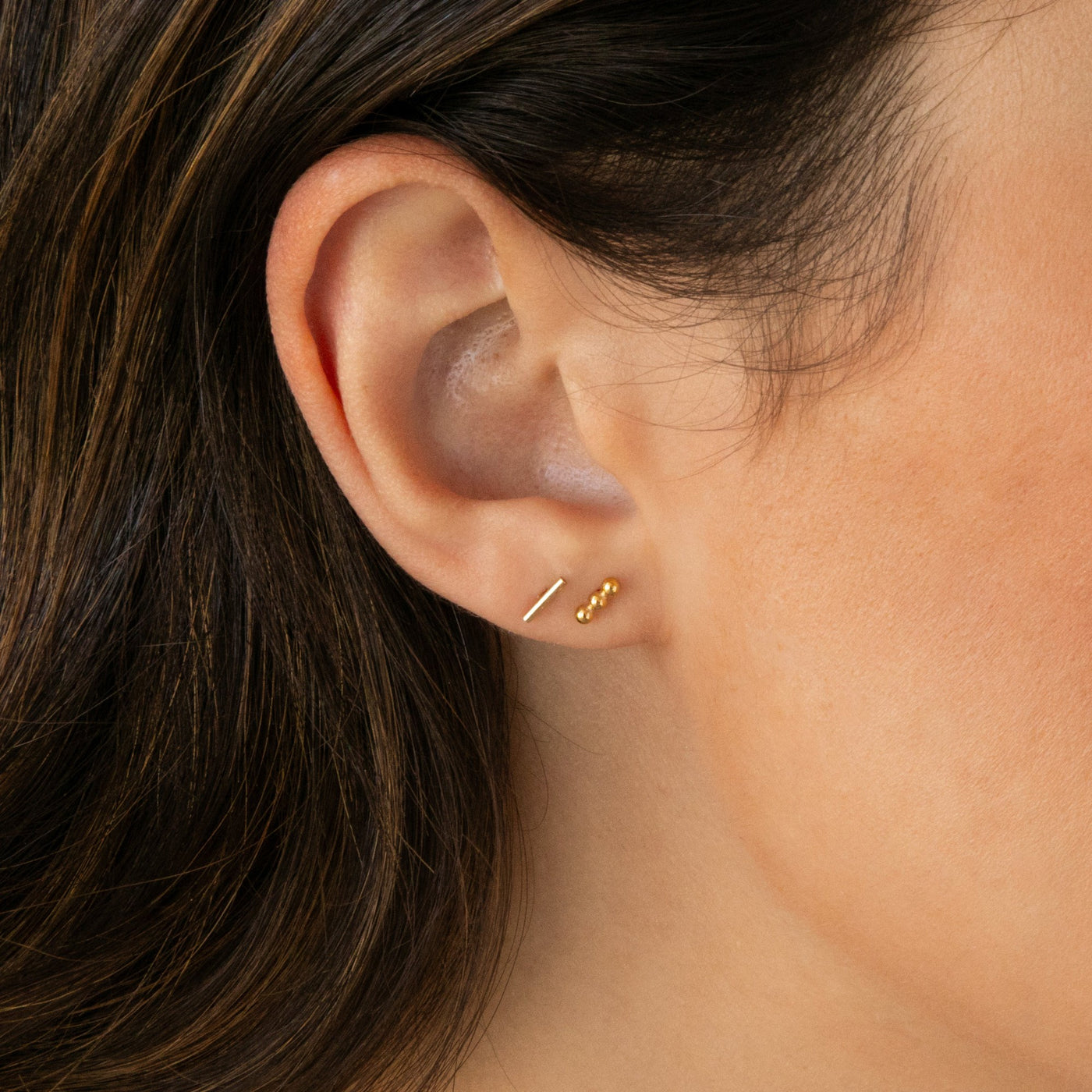 Tiny Bead Bar Stud Earrings | Simple & Dainty Jewelry