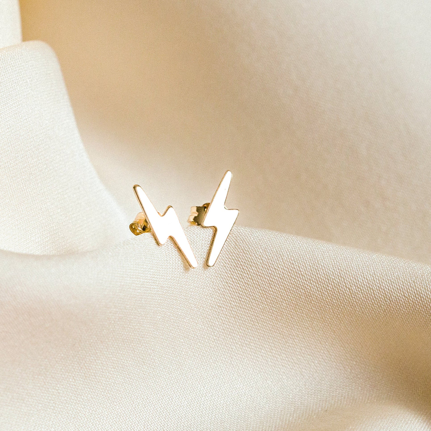 Lightning Bolt Stud Earrings | Simple & Dainty Jewelry