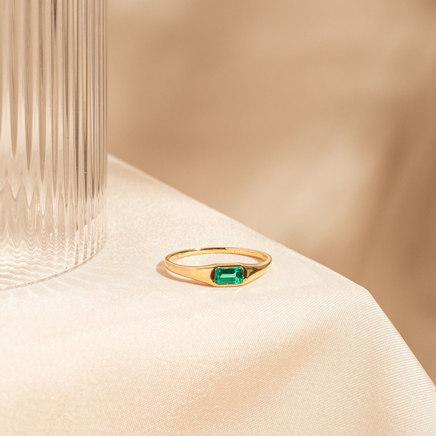 Emerald Signet Ring | Simple & Dainty Jewelry