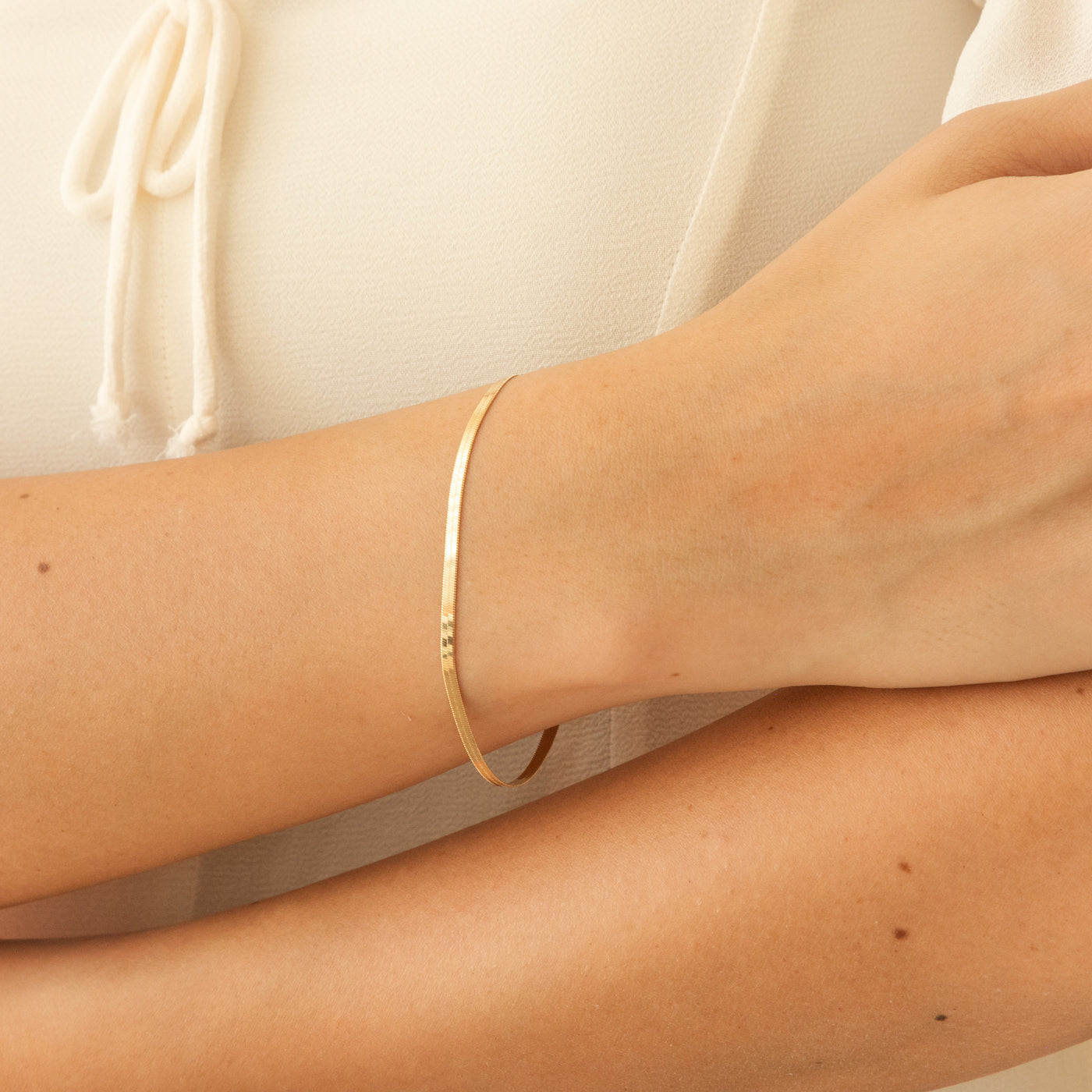 Herringbone Bracelet - 14k Solid Gold | Simple & Dainty Jewelry