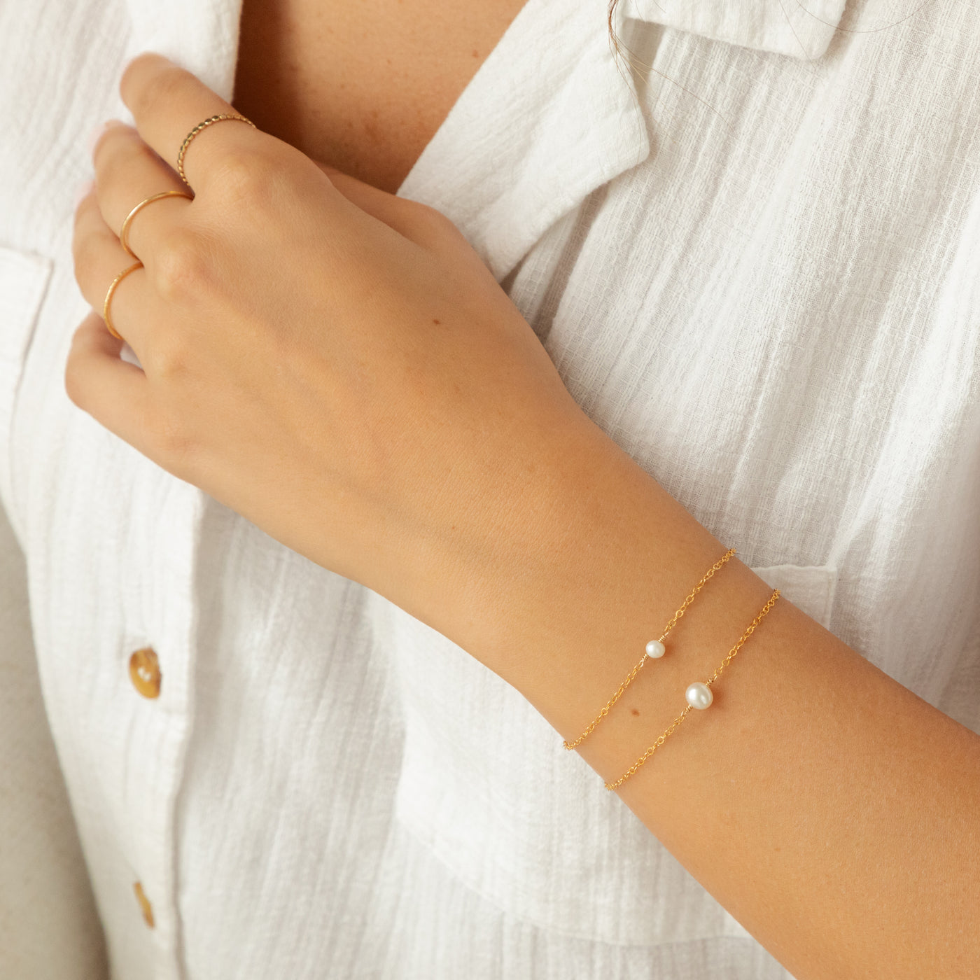 Pearl Bracelet Set | Simple & Dainty Jewelry