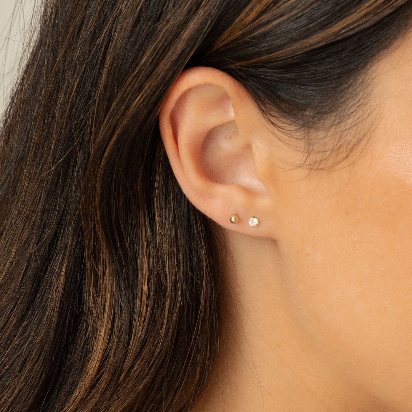 Dainty Screwback Studs Set - 14k | Simple & Dainty Jewelry 3mm