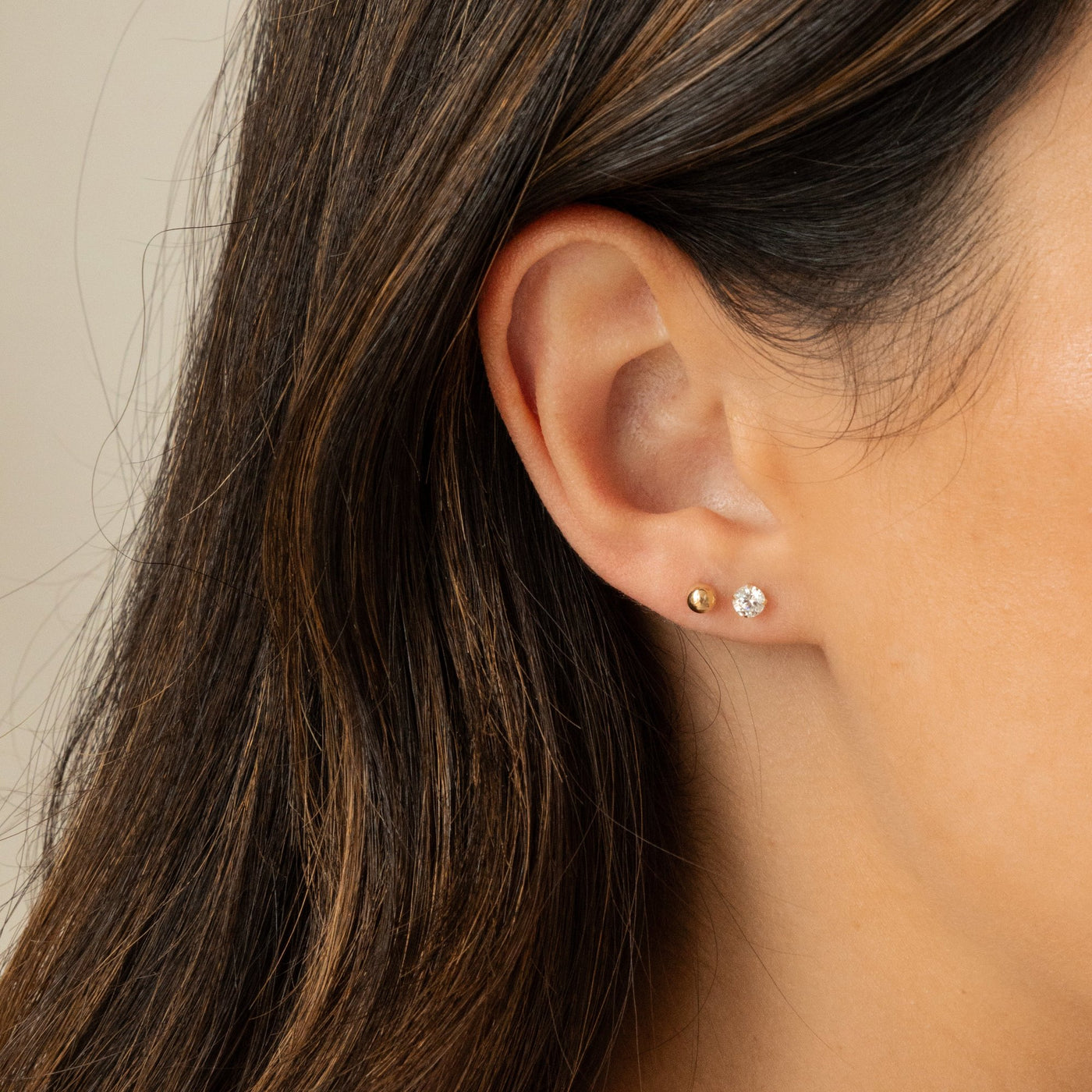 Dainty Screwback Studs Set - 14k | Simple & Dainty Jewelry 4mm
