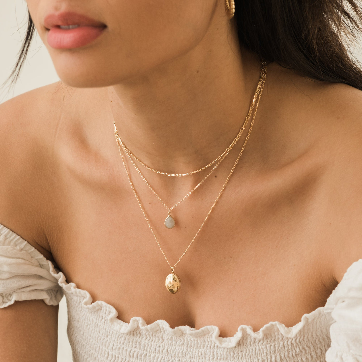 Moonstone Teardrop Necklace | Simple & Dainty Jewelry