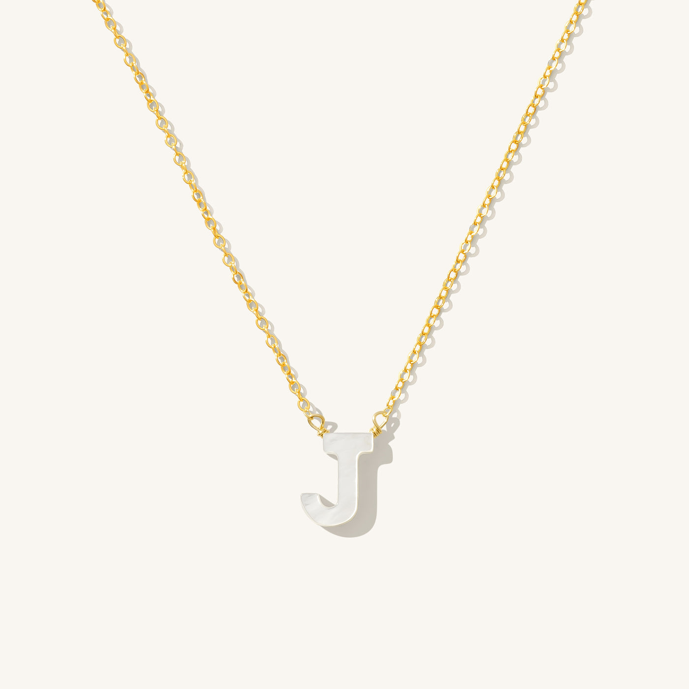 J Pearl Initial Necklace