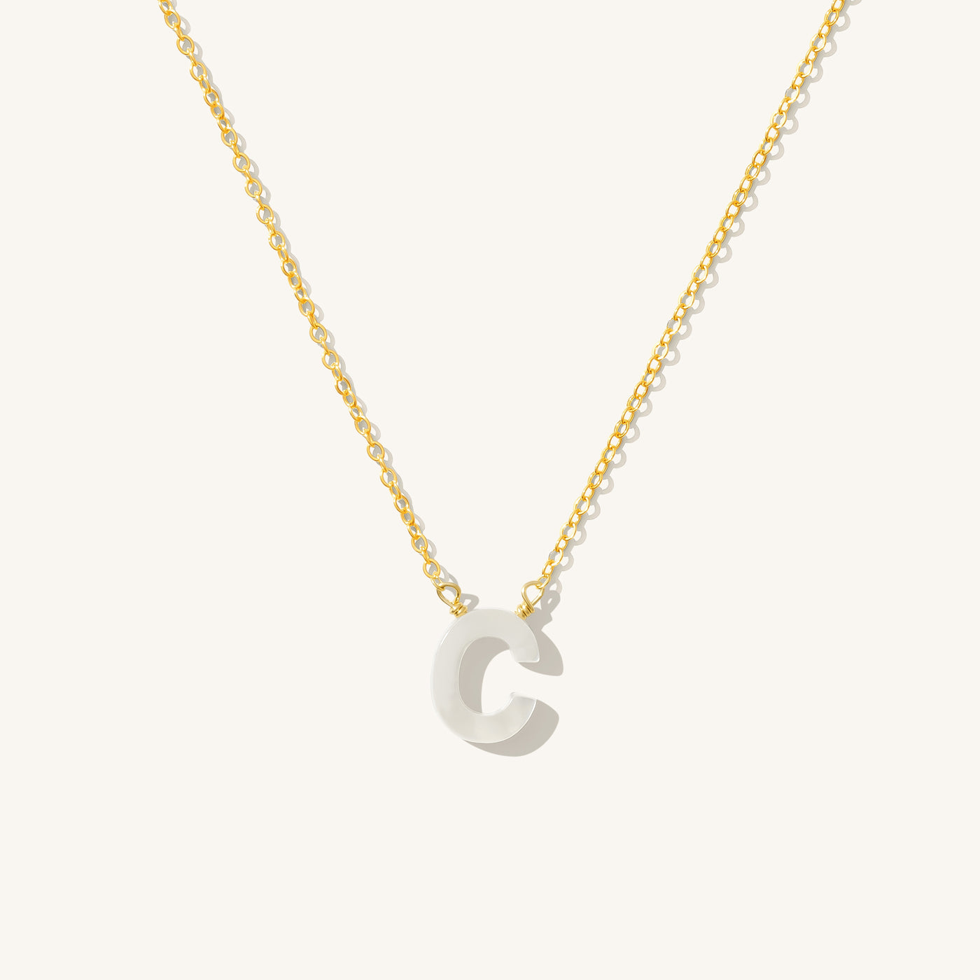 C Pearl Initial Necklace