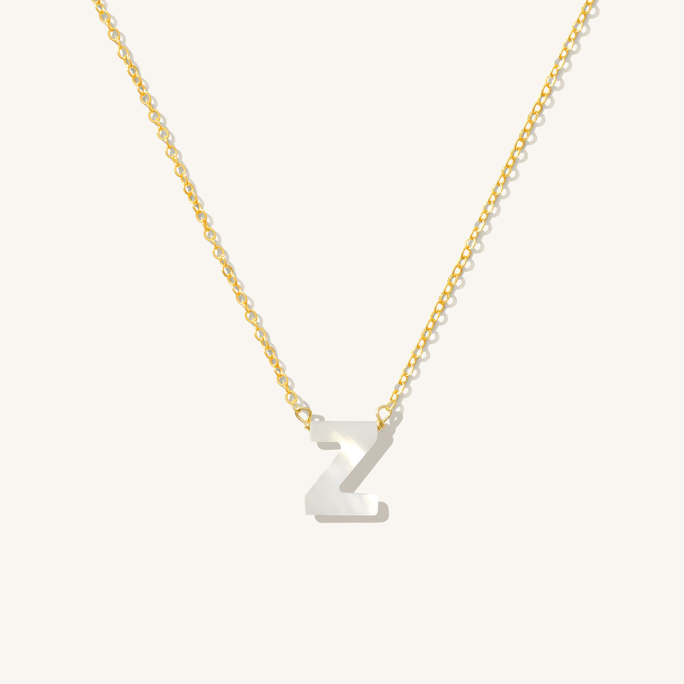 Z Pearl Initial Necklace
