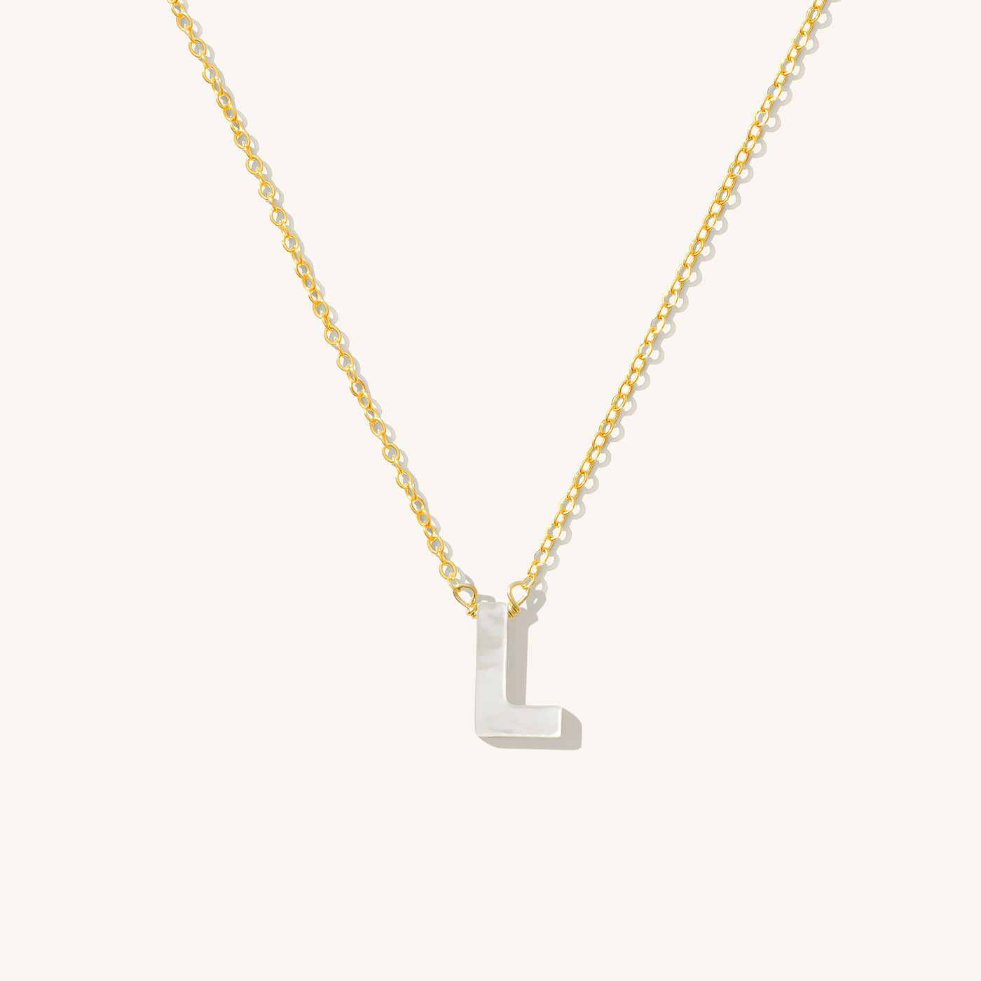 L Pearl Initial Necklace
