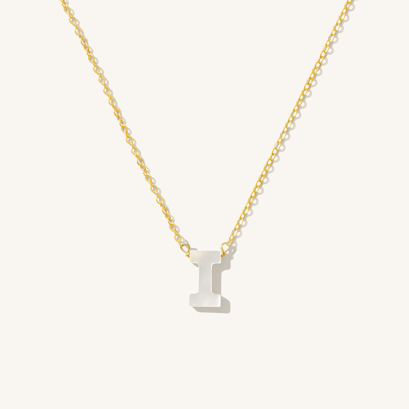 I Pearl Initial Necklace