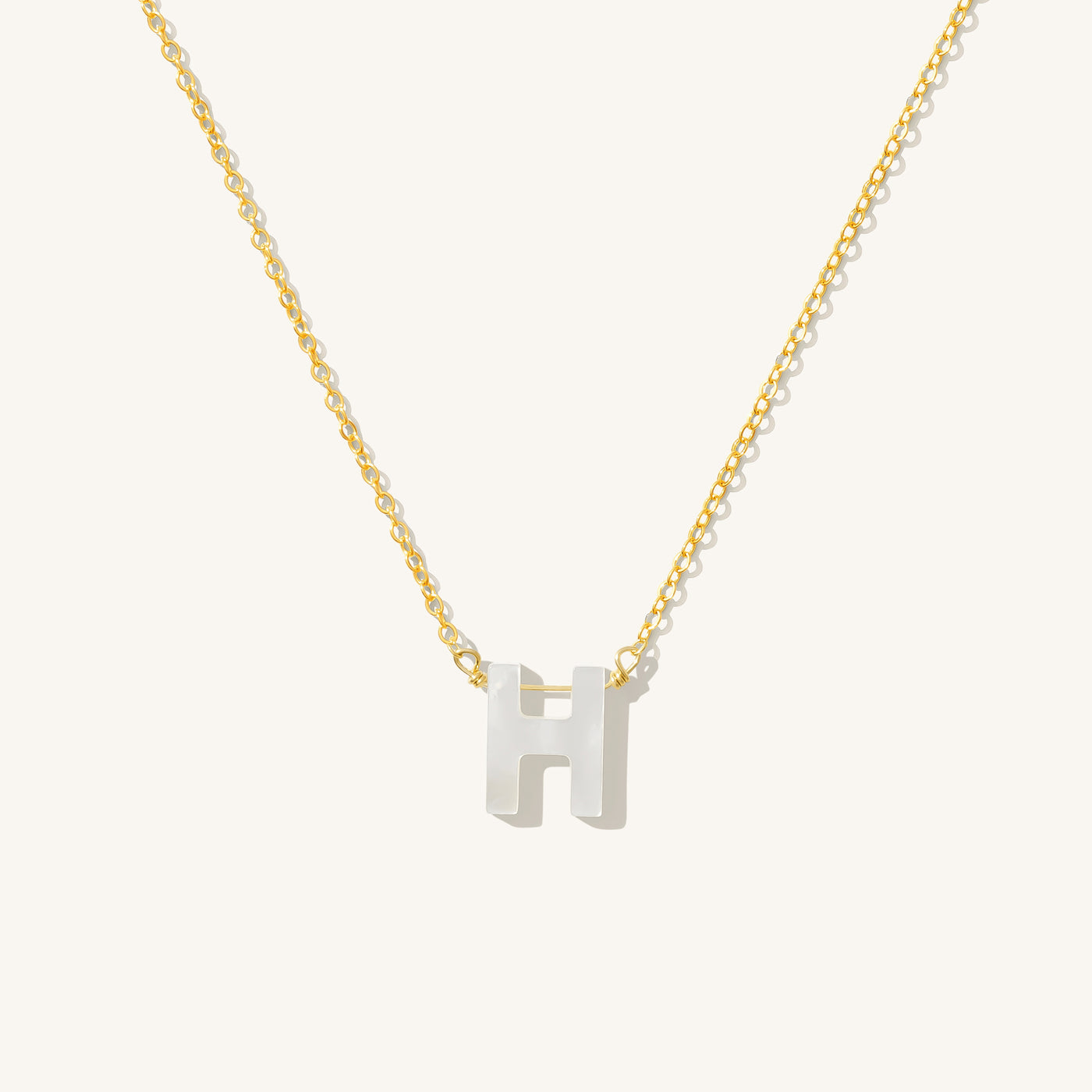 H Pearl Initial Necklace