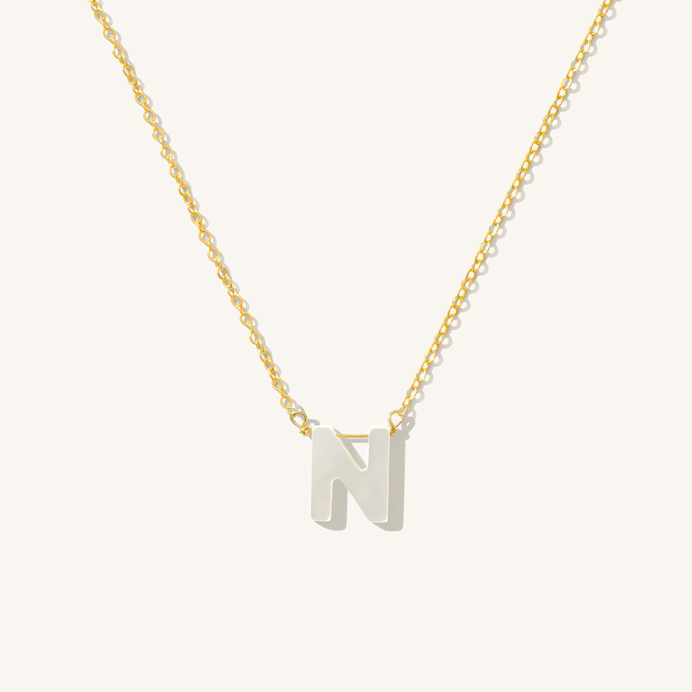N Pearl Initial Necklace