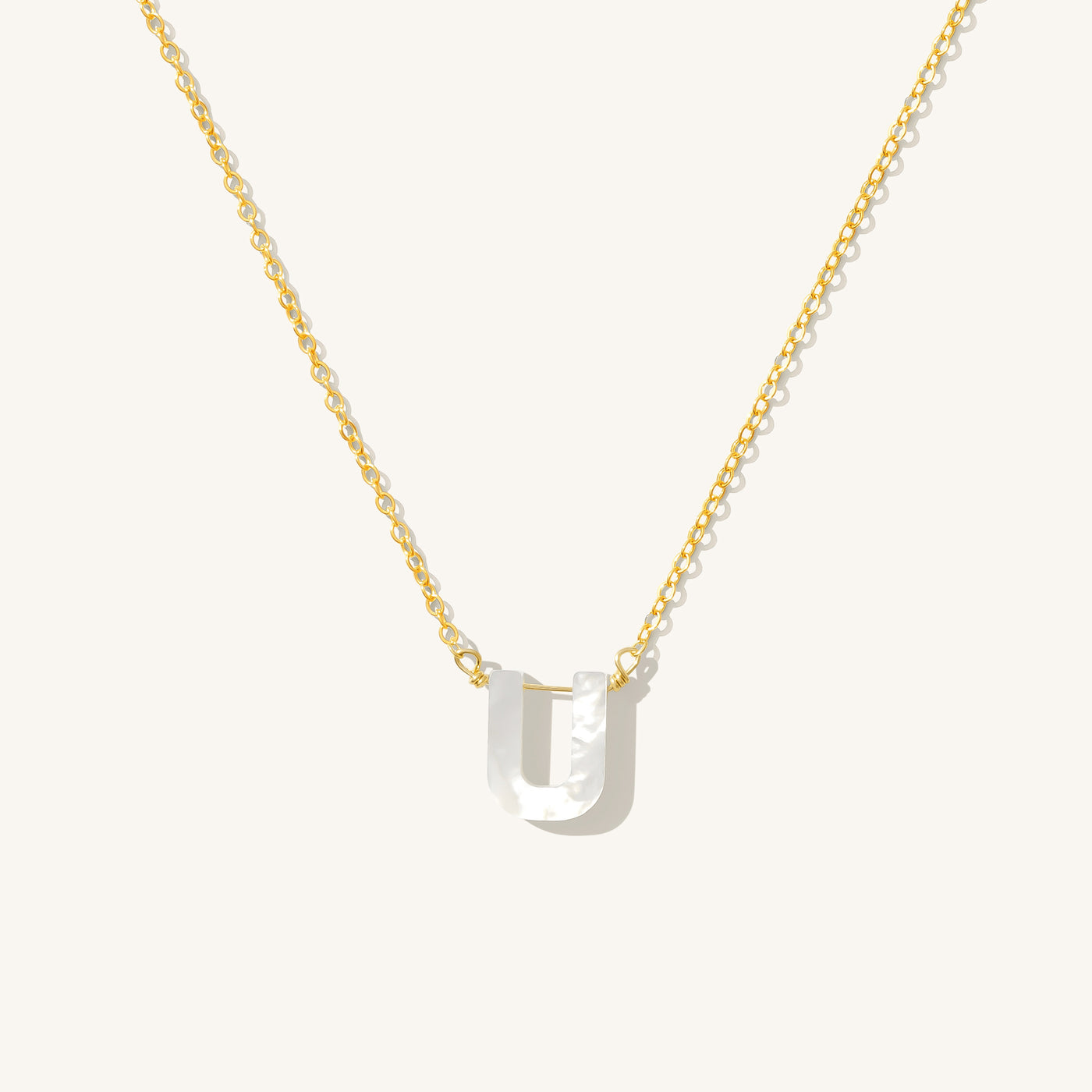 U Pearl Initial Necklace