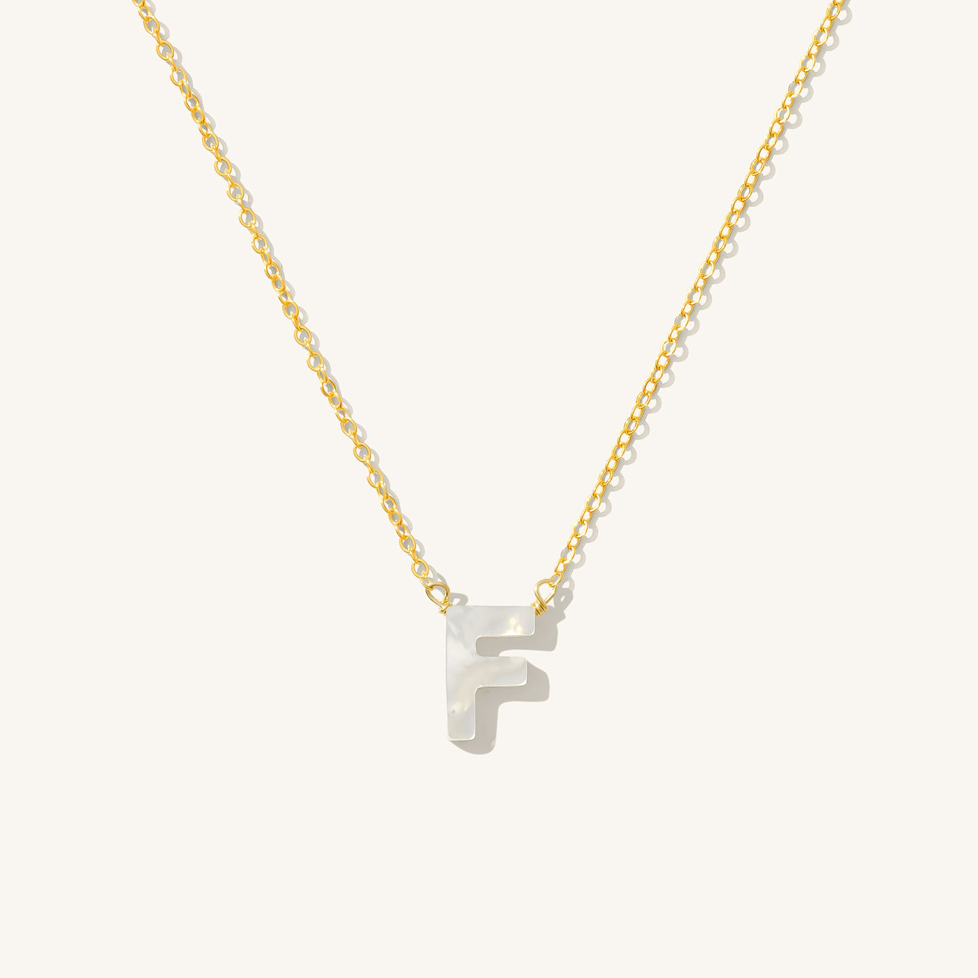 F Pearl Initial Necklace