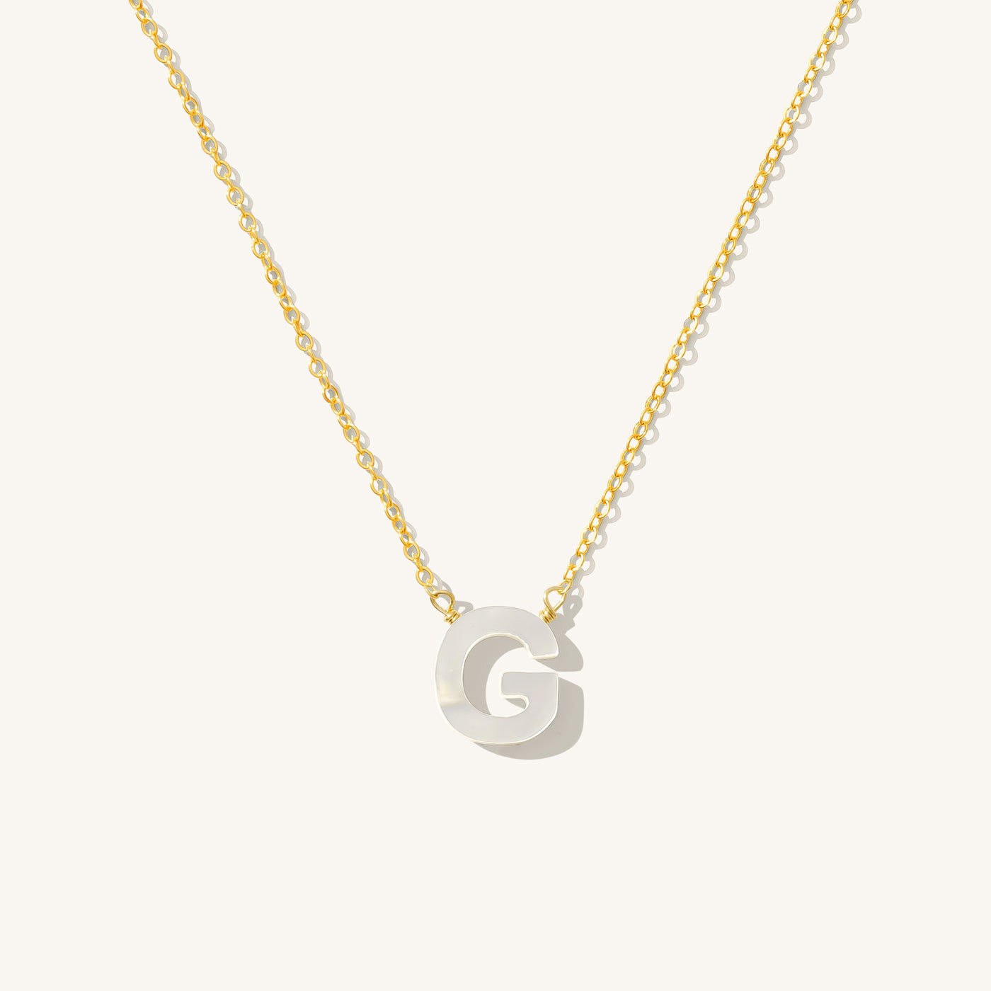 G Pearl Initial Necklace