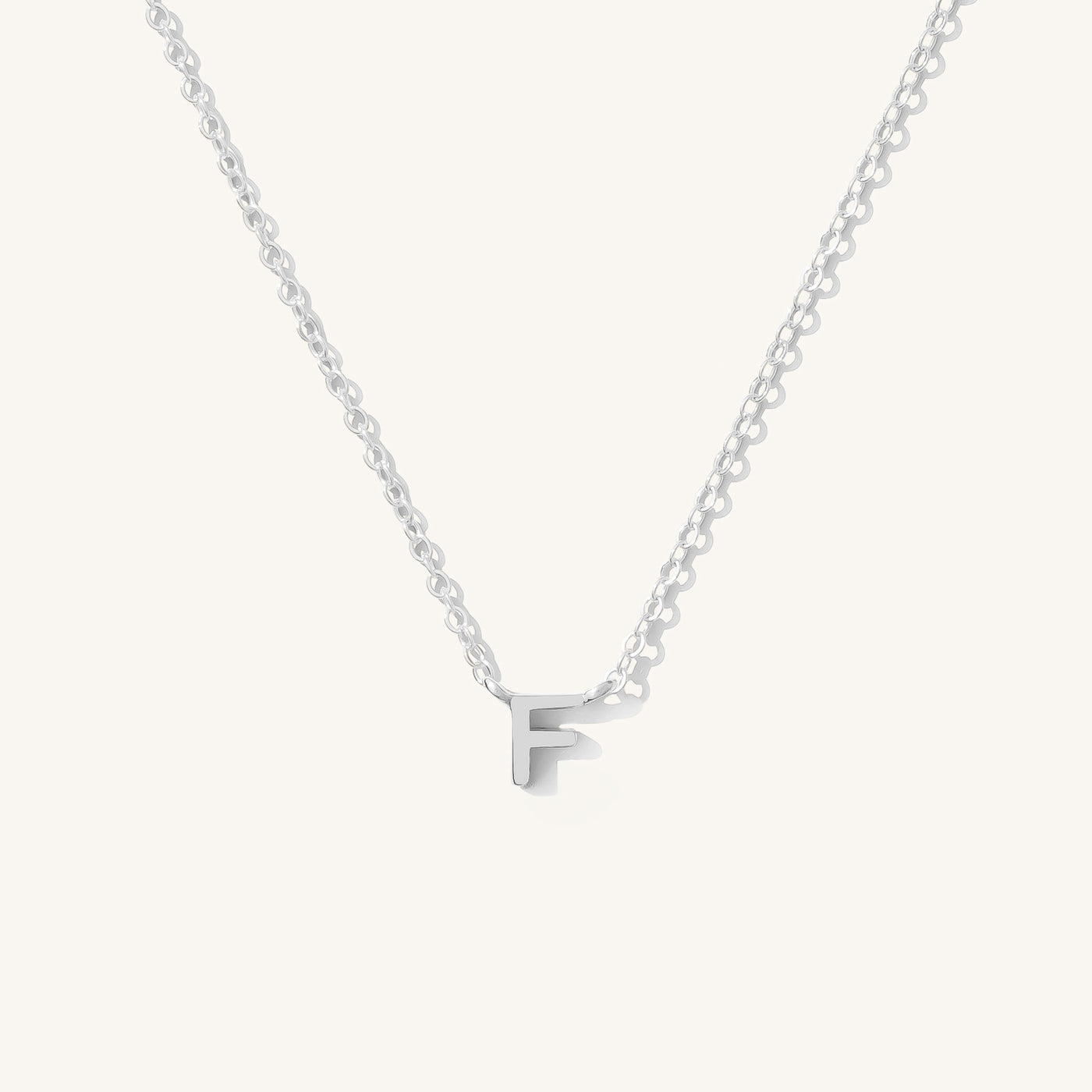 F Tiny Initial Necklace