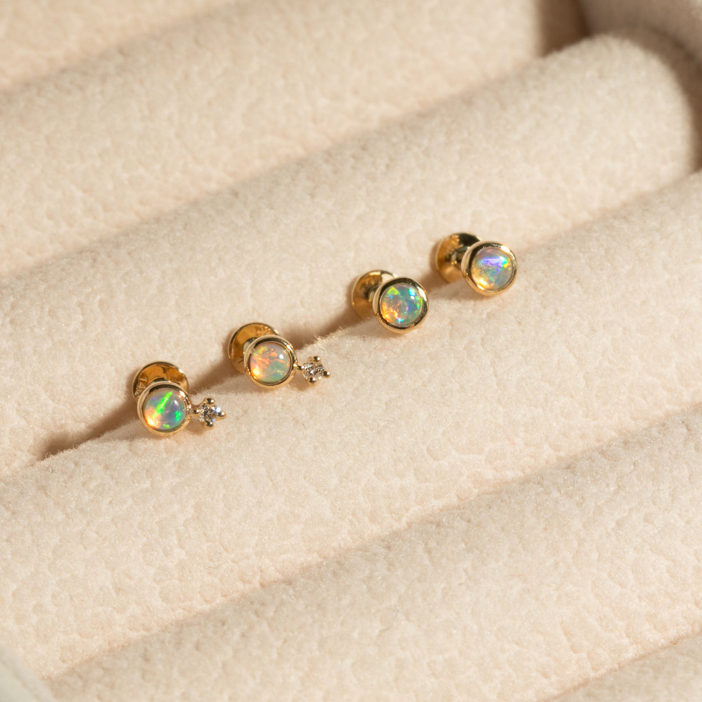 Dainty Opal Flat Back Earring | Simple & Dainty Jewelry

Single Pair