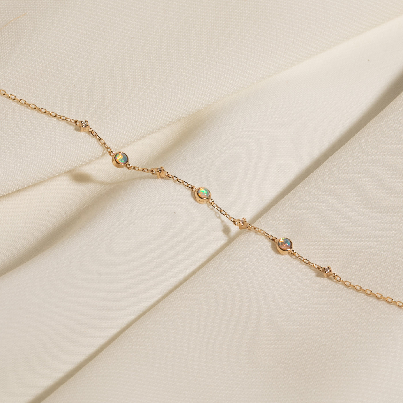 Opal + Diamond Station Bracelet - Reversible | Simple & Dainty Jewelry