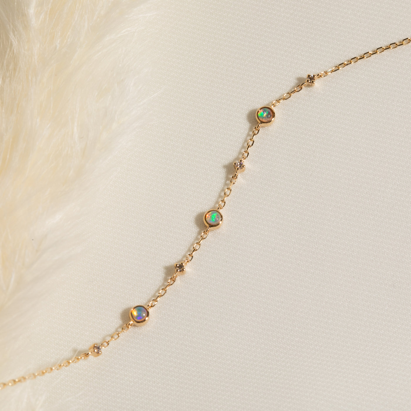 Opal + Diamond Station Bracelet - Reversible | Simple & Dainty Jewelry