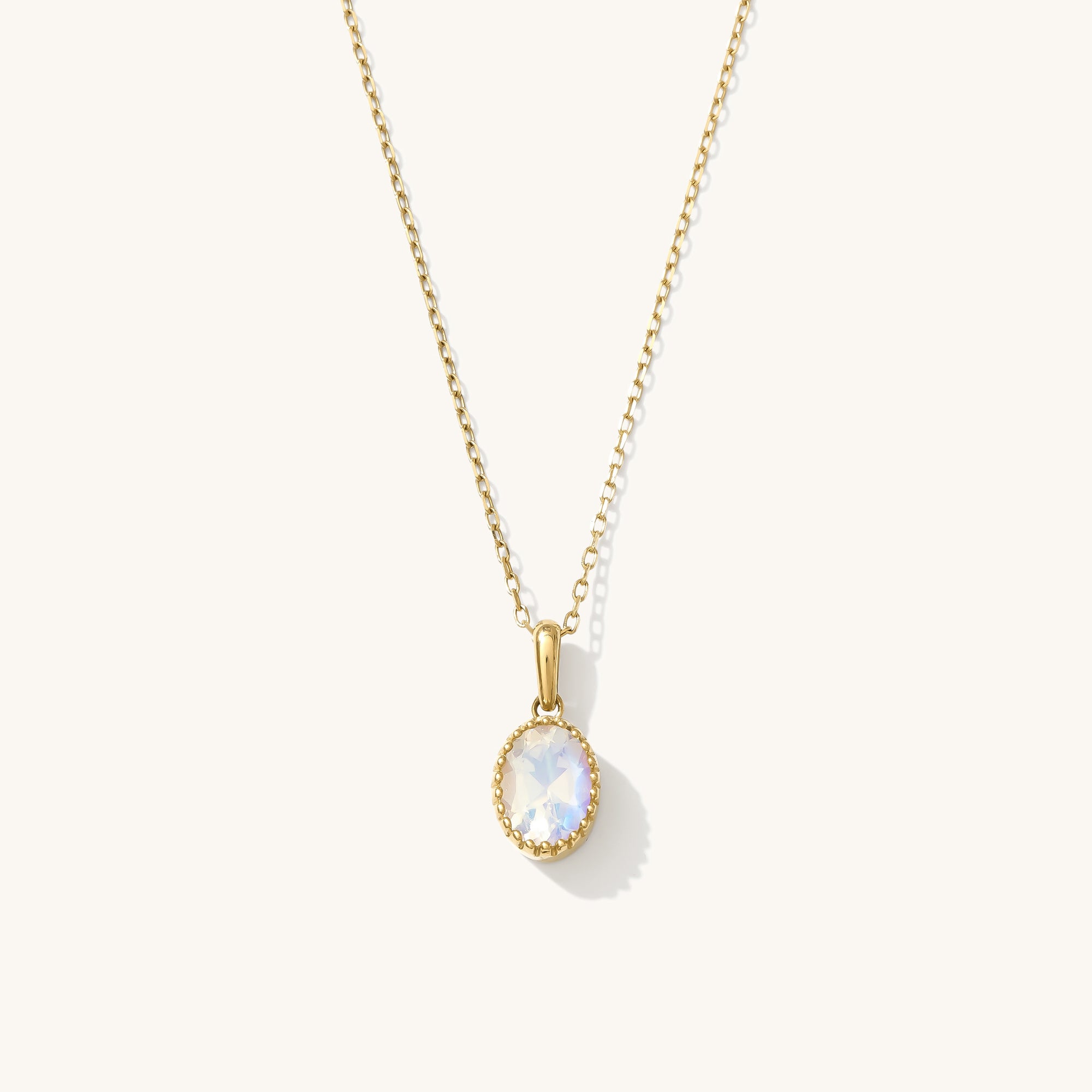 Oval Moonstone Necklace | Simple & Dainty