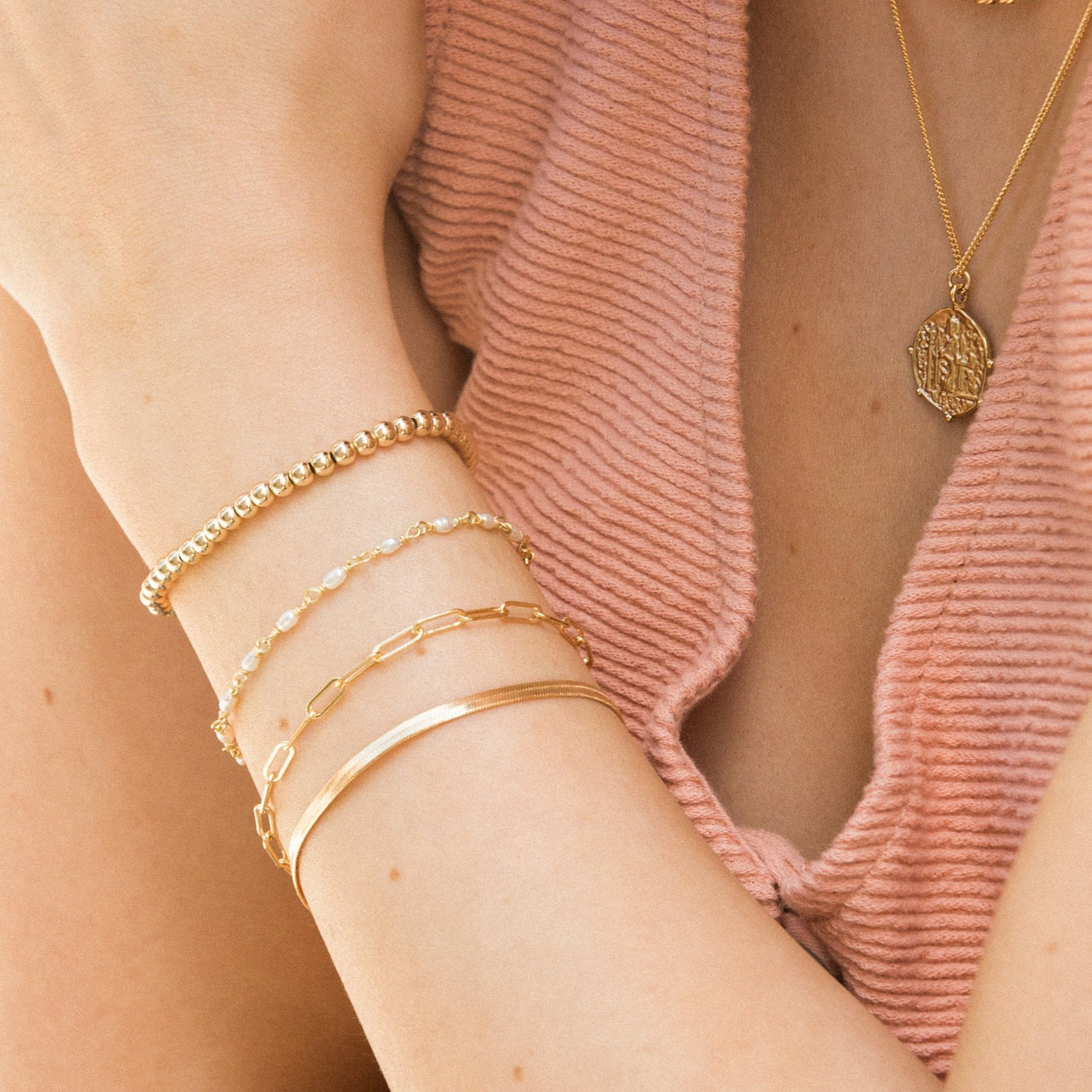 Pearl Chain Bracelet by Simple & Dainty Jewelry