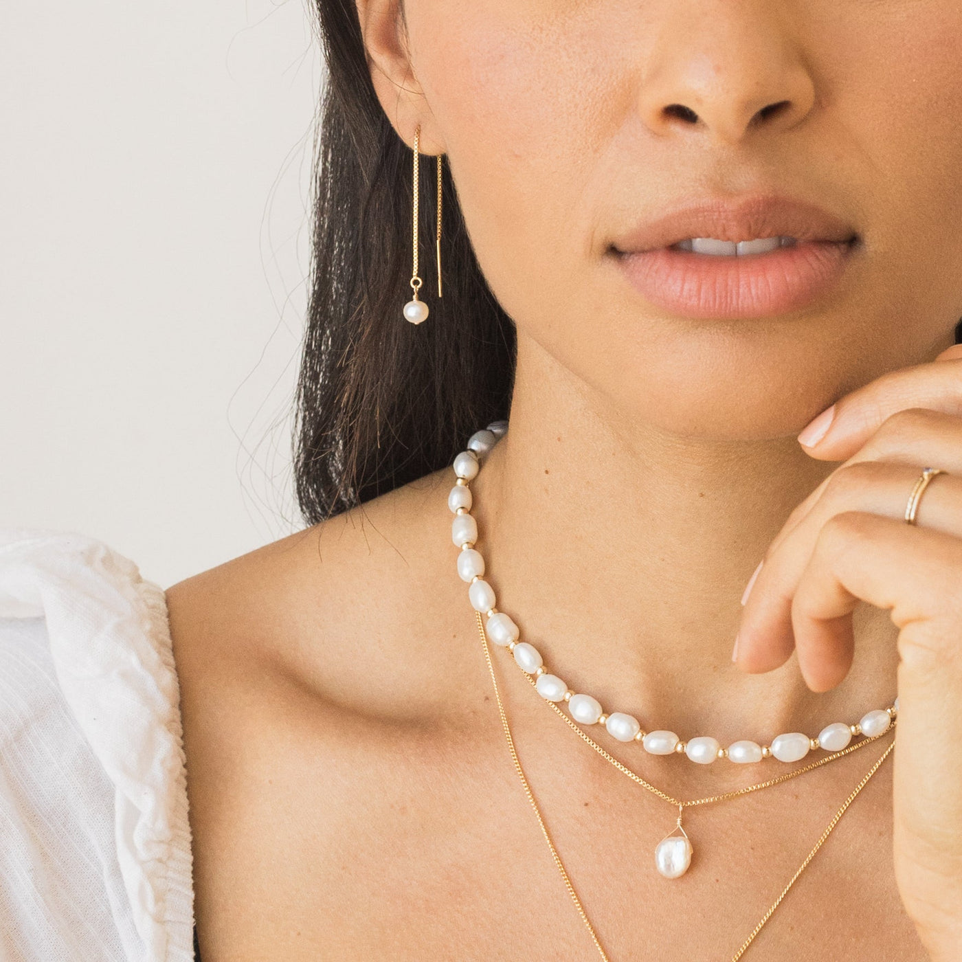 Pearl Threader Earrings | Simple & Dainty Jewelry