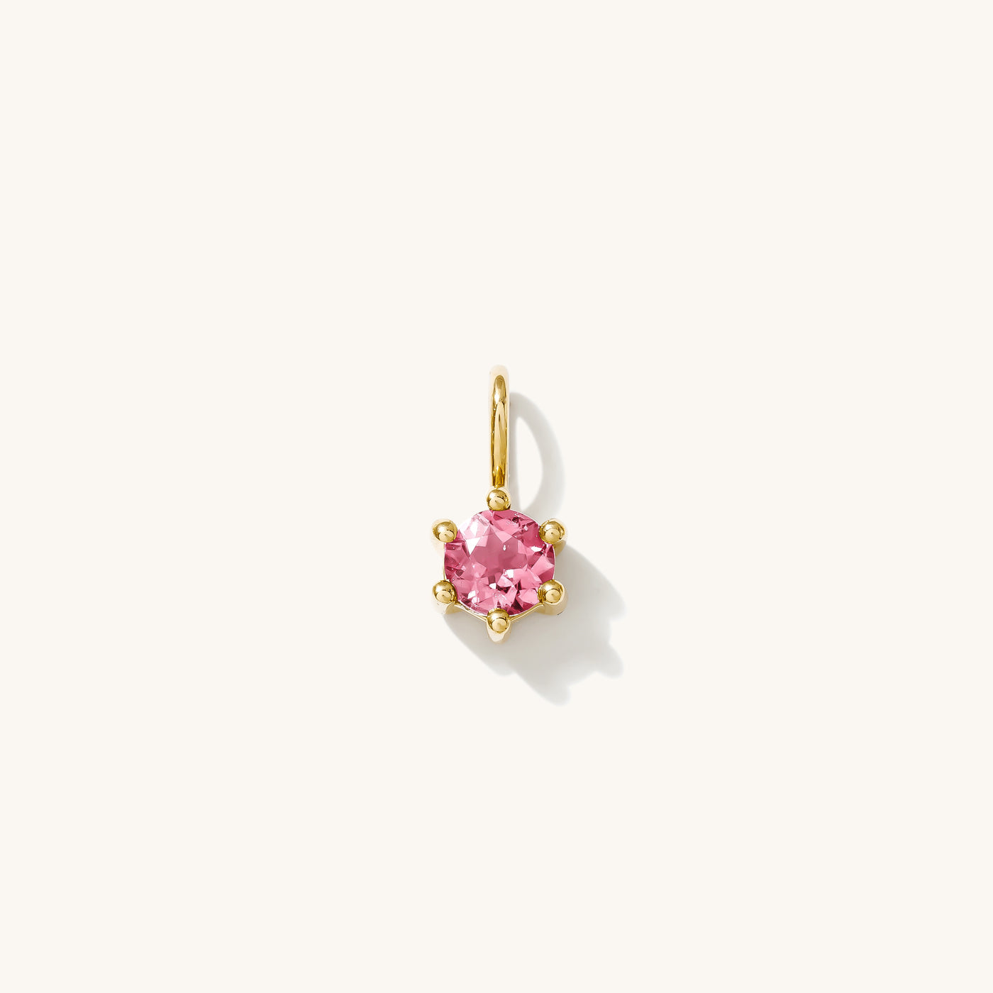 Pink Tourmaline Charm (October Birthstone) | Simple & Dainty Jewelry