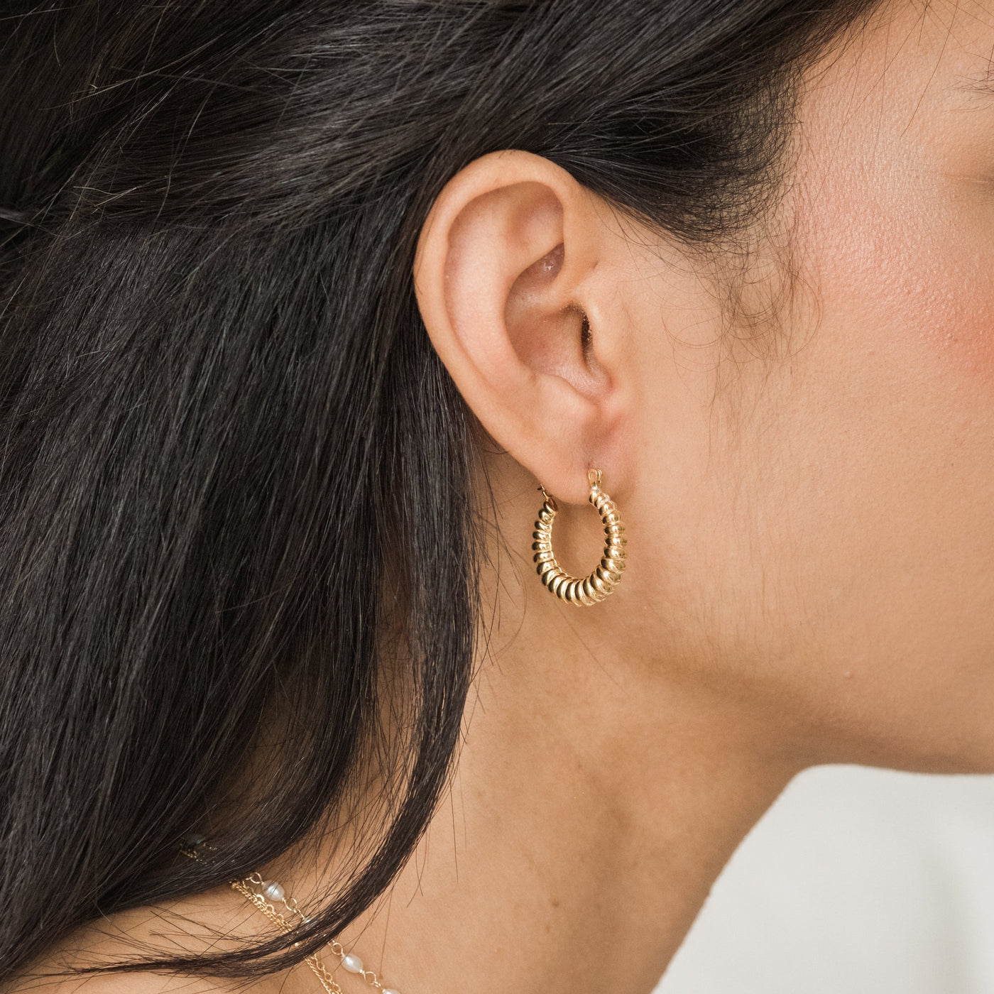Puffy Ribbed Hoop Earrings | Simple & Dainty Jewelry