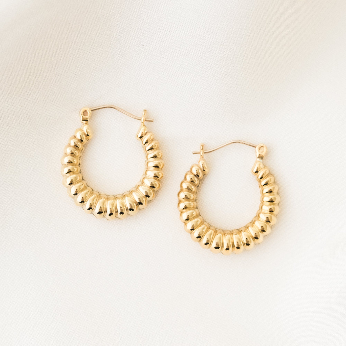 Puffy Ribbed Hoop Earrings | Simple & Dainty Jewelry