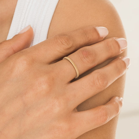 Ribbed Stacking Ring | Simple & Dainty