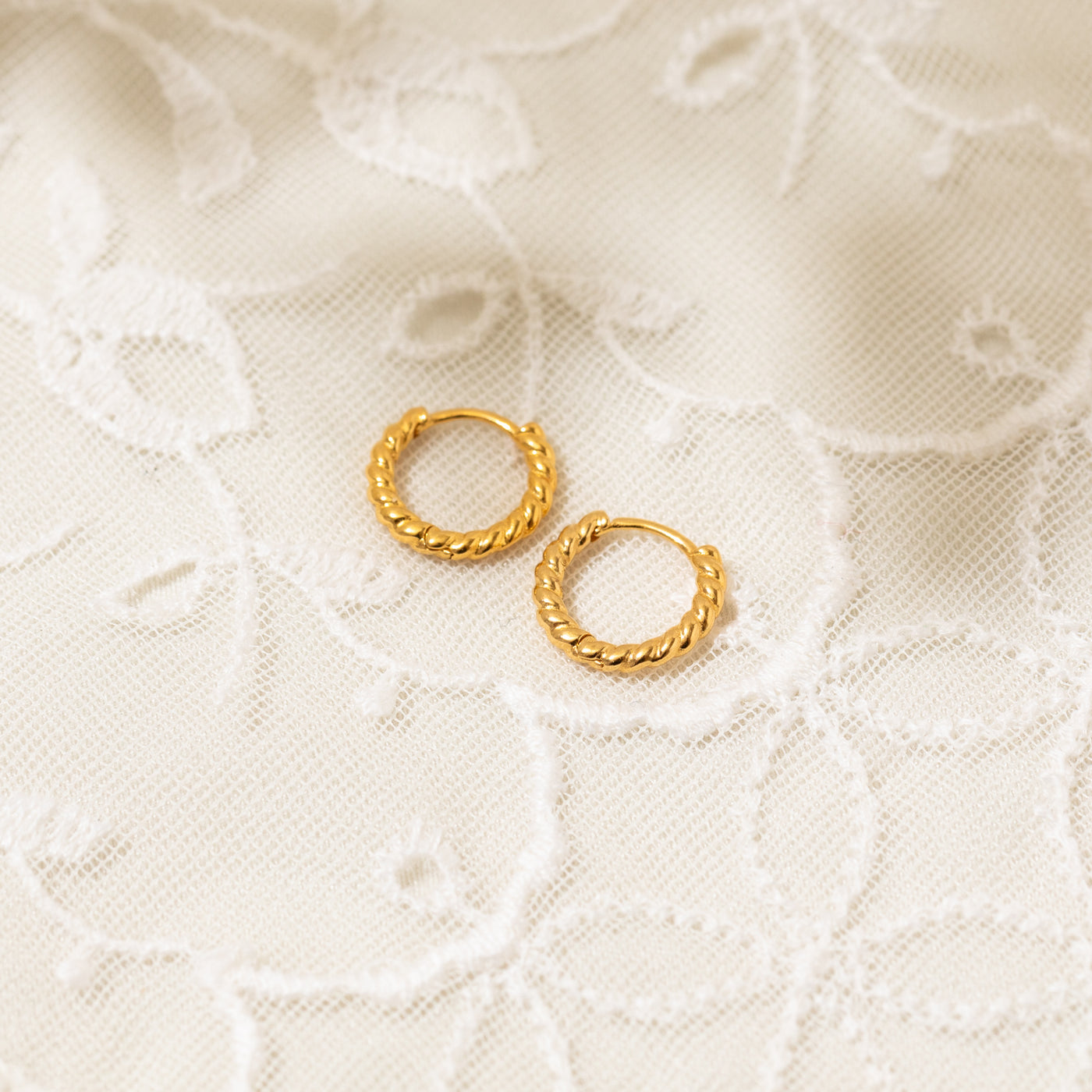 Rope Huggie Hoop Earrings | Simple & Dainty Jewelry