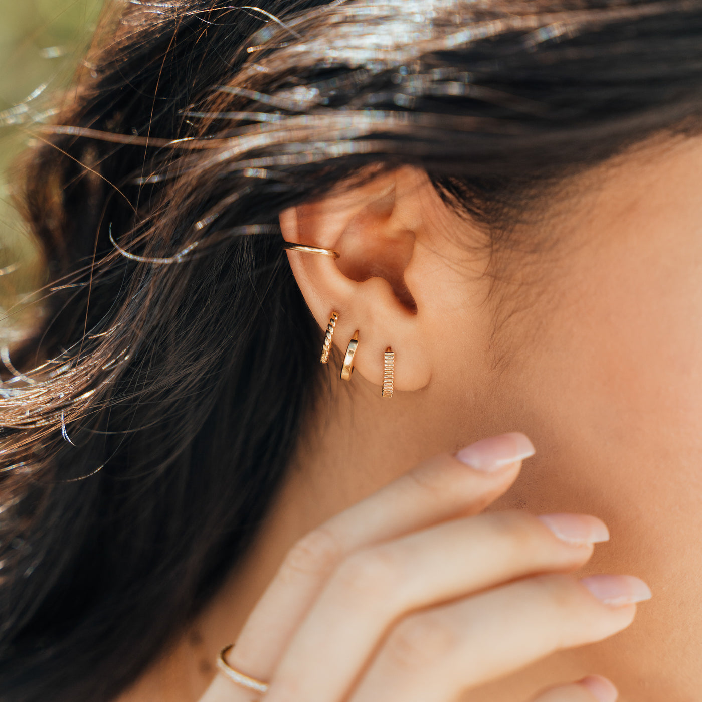 Rope Huggie Hoop Earrings | Simple & Dainty Jewelry