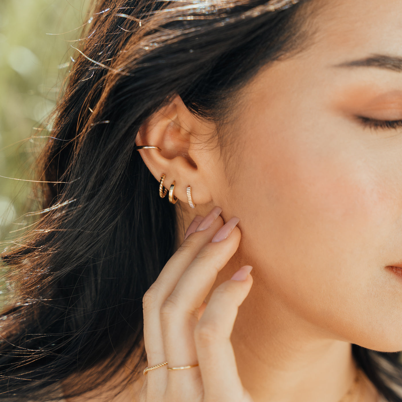 Rope Huggie Hoop Earrings | Simple & Dainty Jewelry