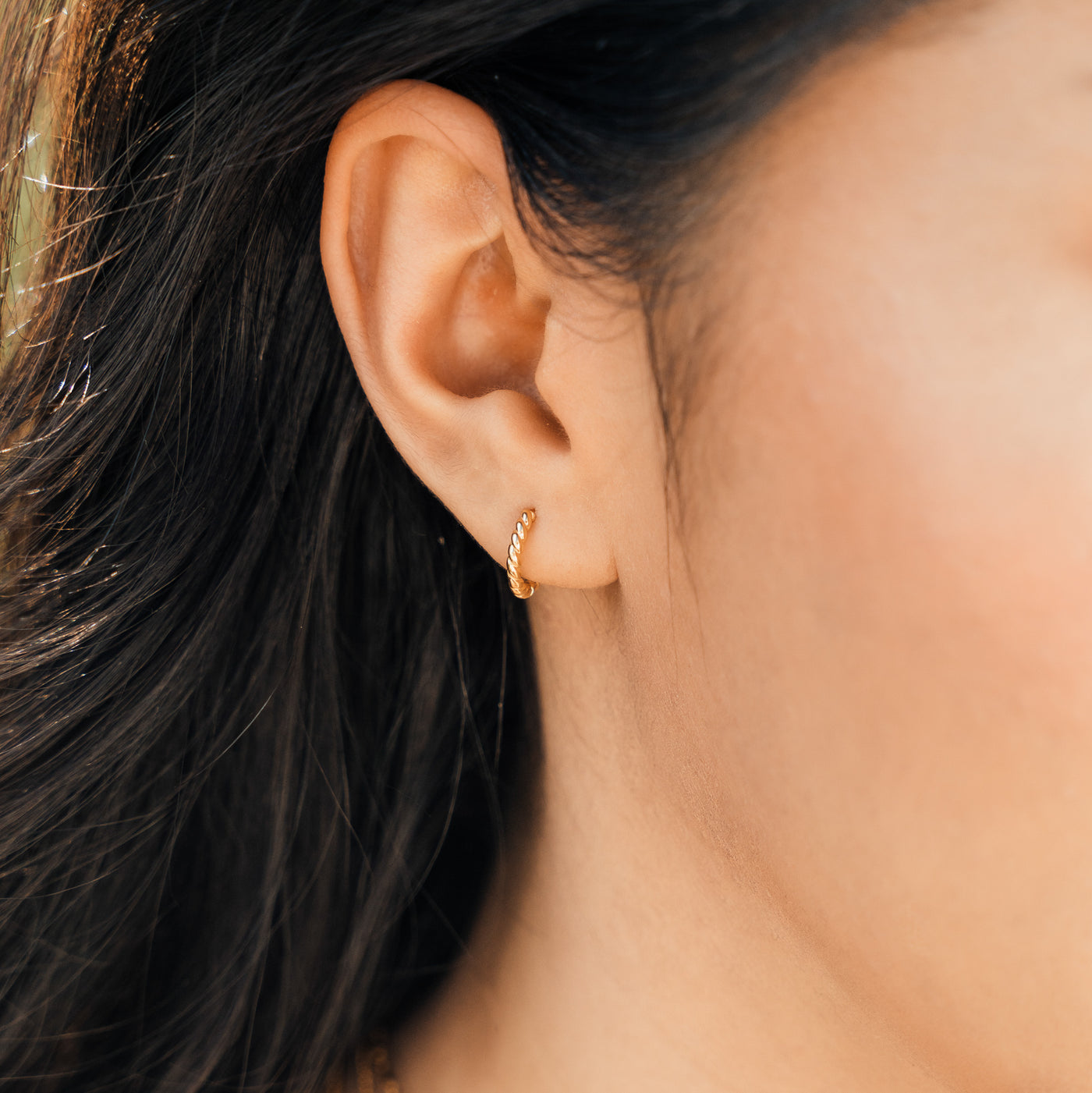 Rope Huggie Hoop Earrings | Simple & Dainty Jewelry