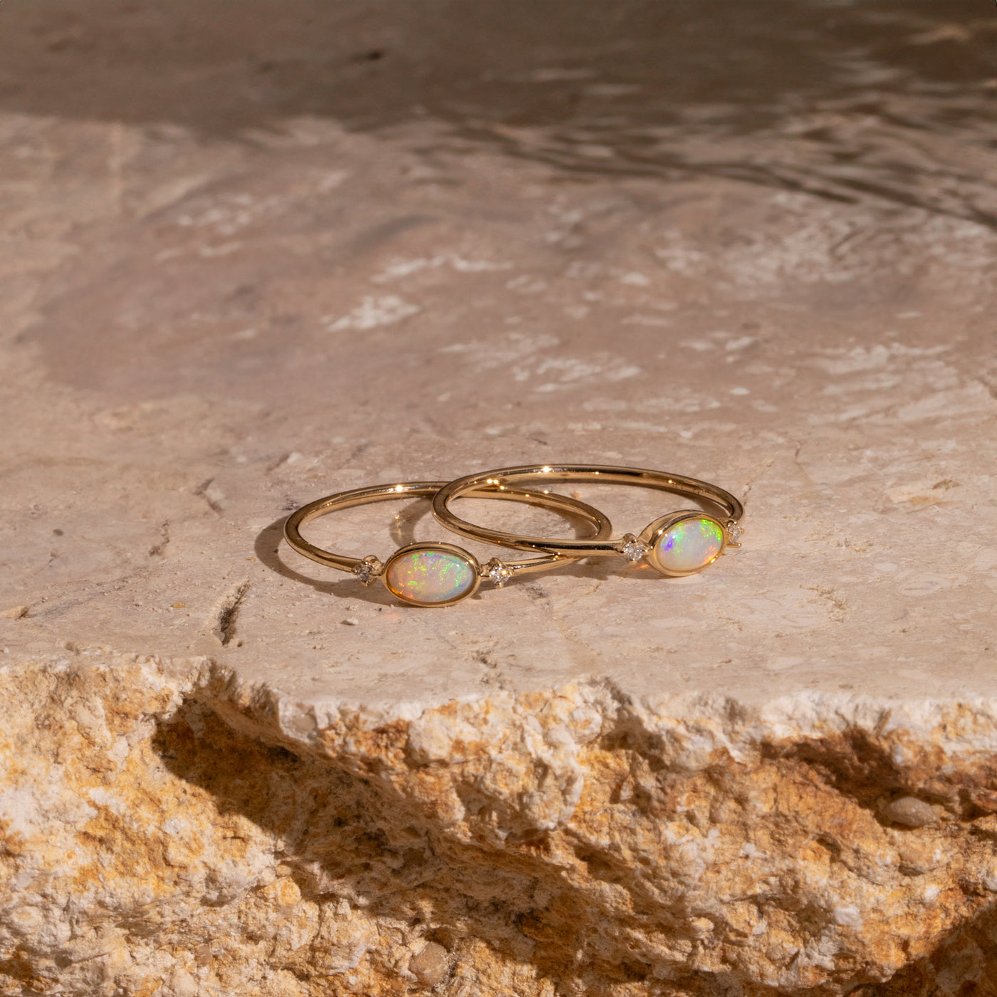 Oval Opal + Diamond Ring | Simple & Dainty Jewelry