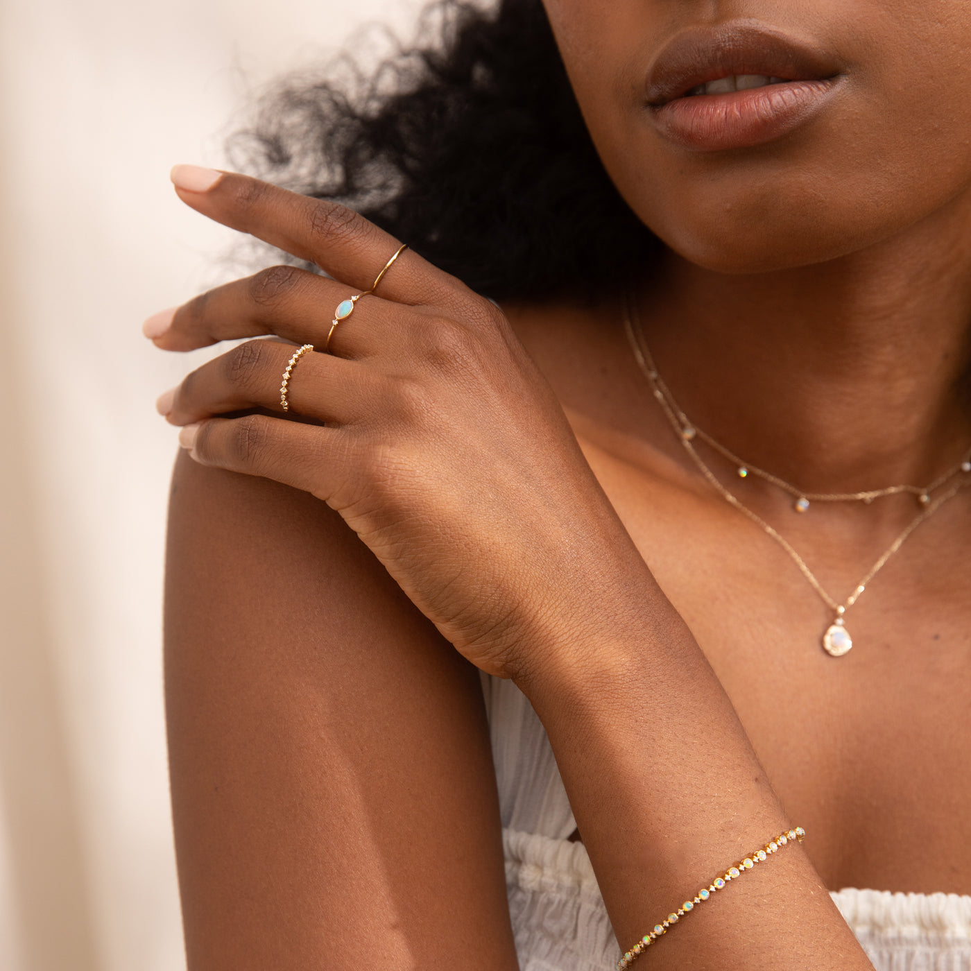 Oval Opal + Diamond Ring | Simple & Dainty Jewelry