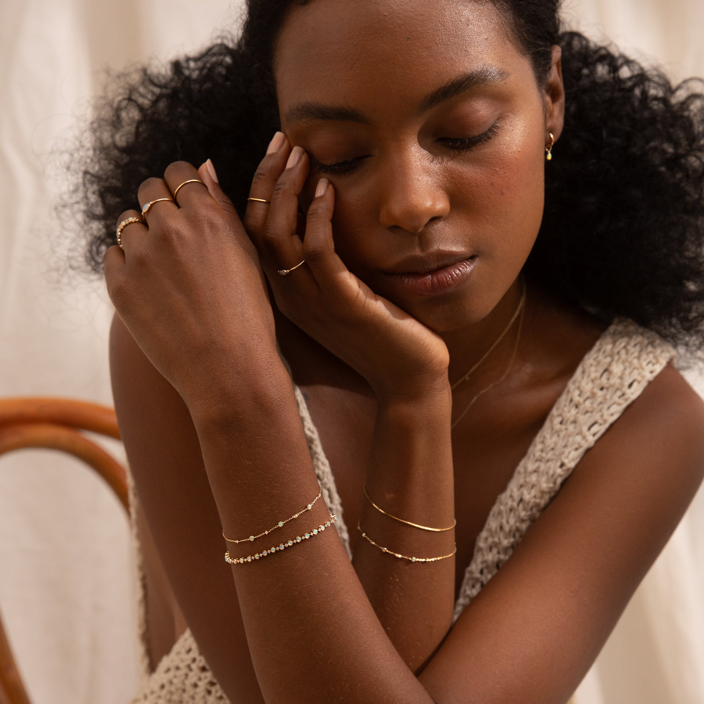 Opal + Diamond Tennis Bracelet | Simple & Dainty Jewelry