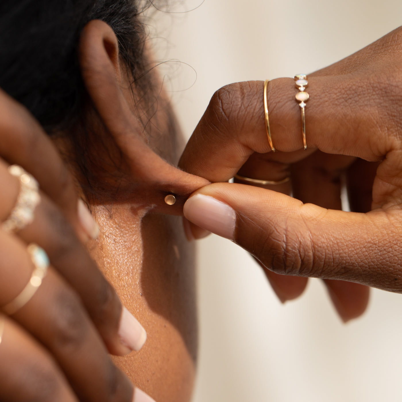 Dainty Opal + Diamond Flat Back Earring | Simple & Dainty Jewelry

Single Pair