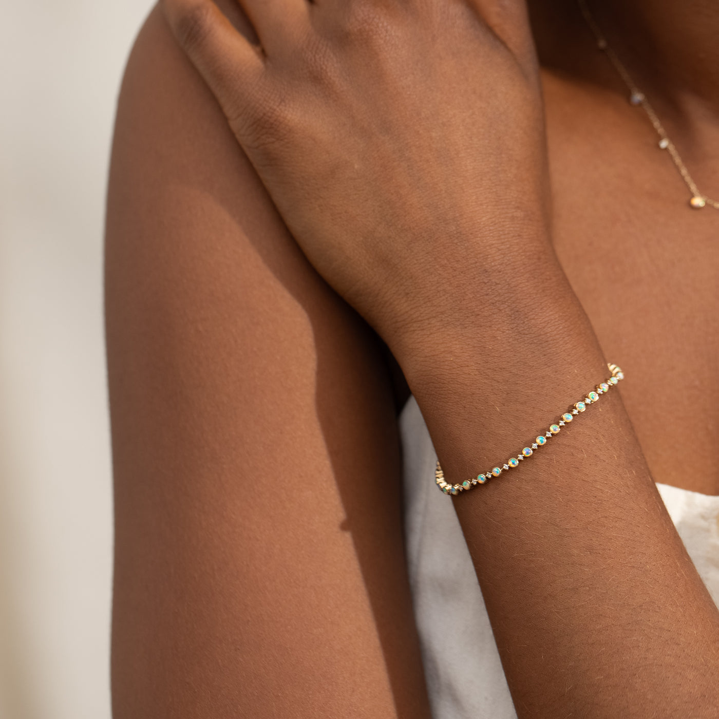 Opal + Diamond Tennis Bracelet | Simple & Dainty Jewelry