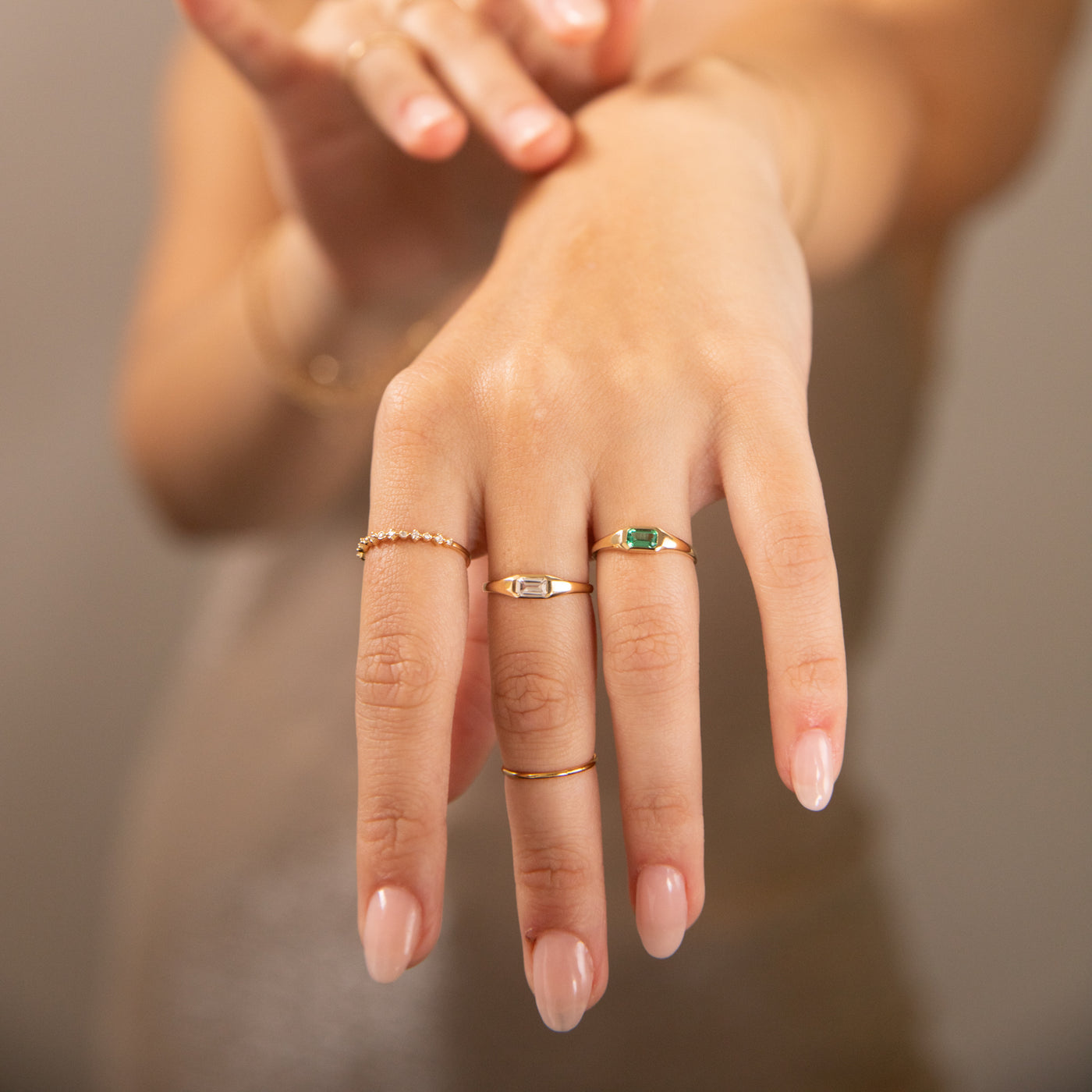 Emerald Signet Ring | Simple & Dainty Jewelry