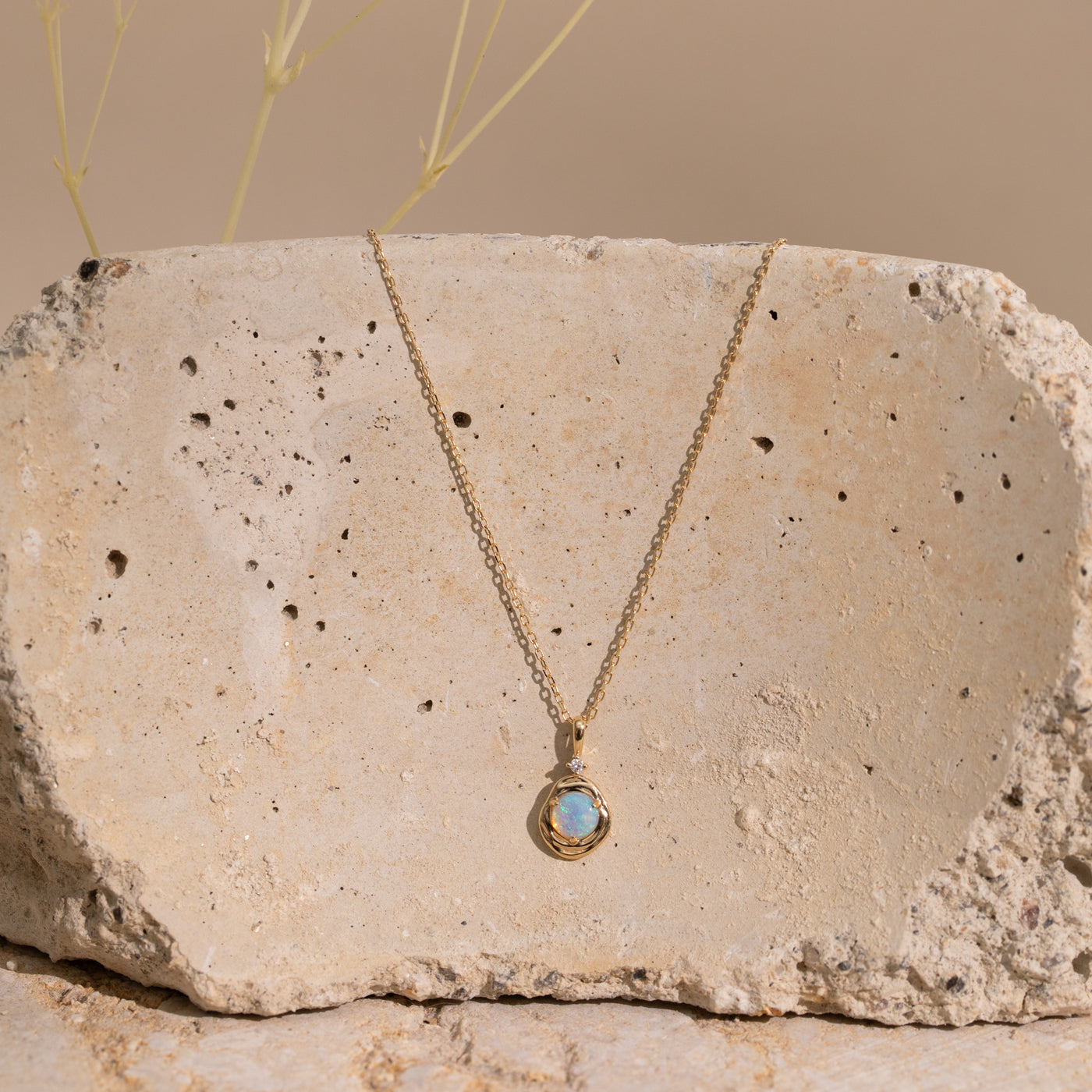 Opal Pebble Necklace - Reversible | Simple & Dainty Jewelry