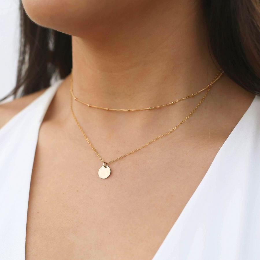 Satellite & Coin Necklace Set by Simple & Dainty Jewelry