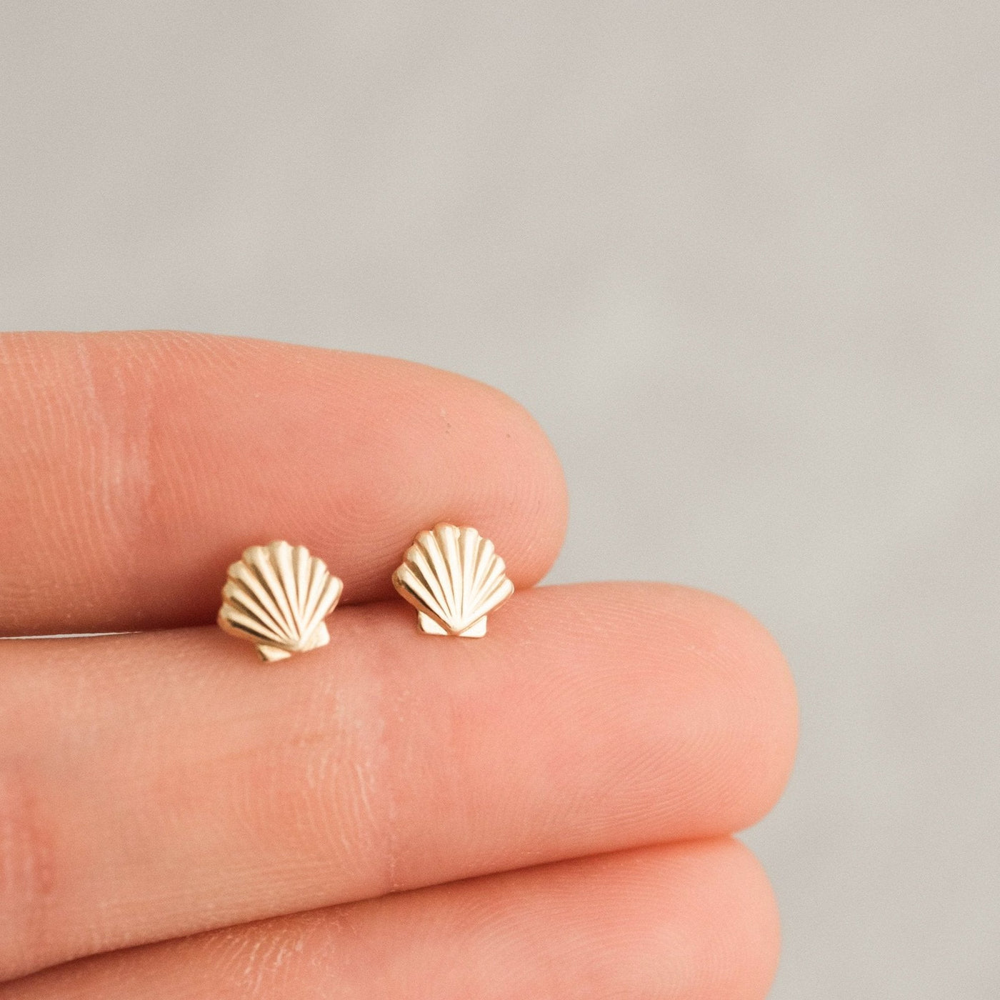 Seashell Stud Earrings by Simple & Dainty Jewelry