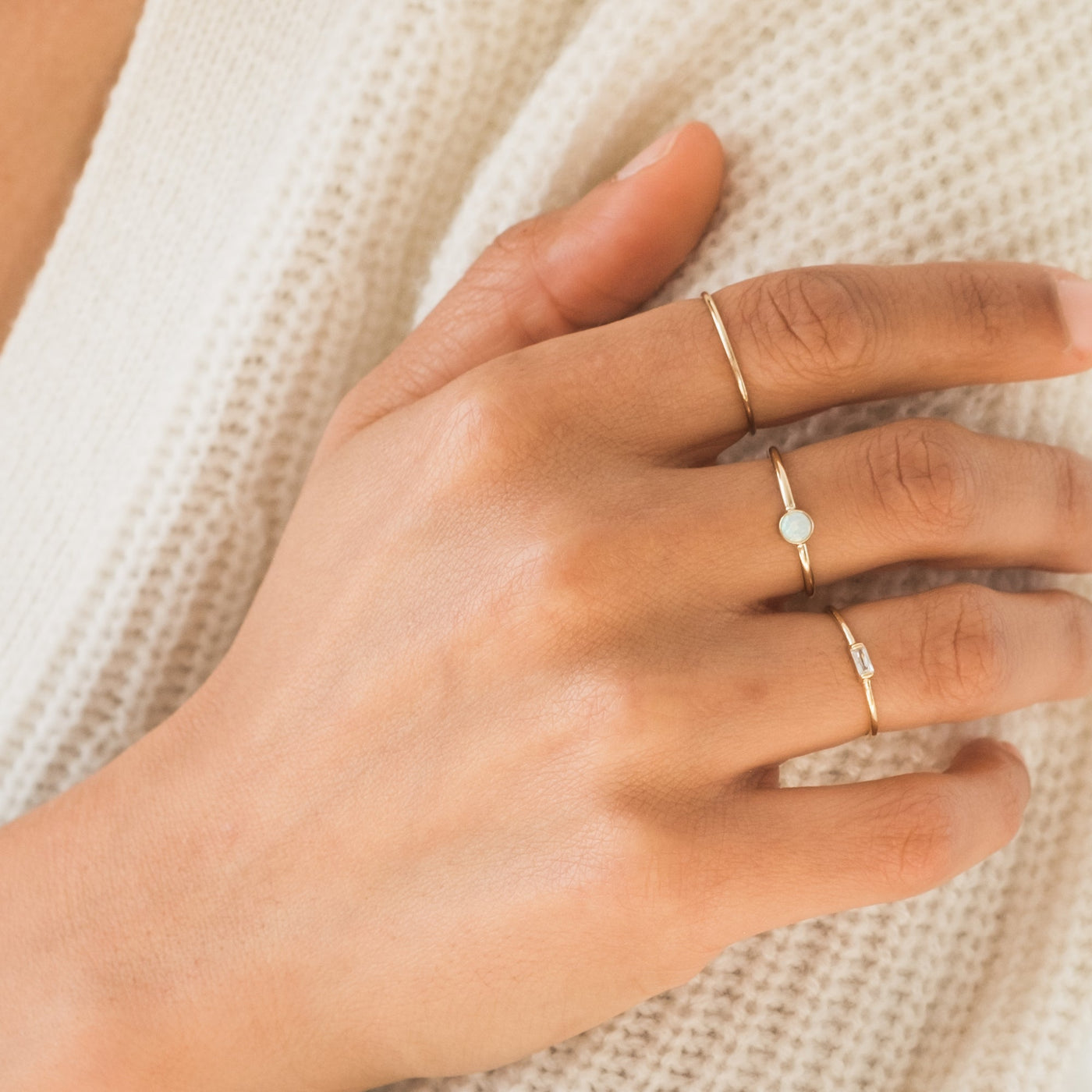 14k Gold Stacking Ring Set of 3 Rings for Women V Shape Ring - Etsy