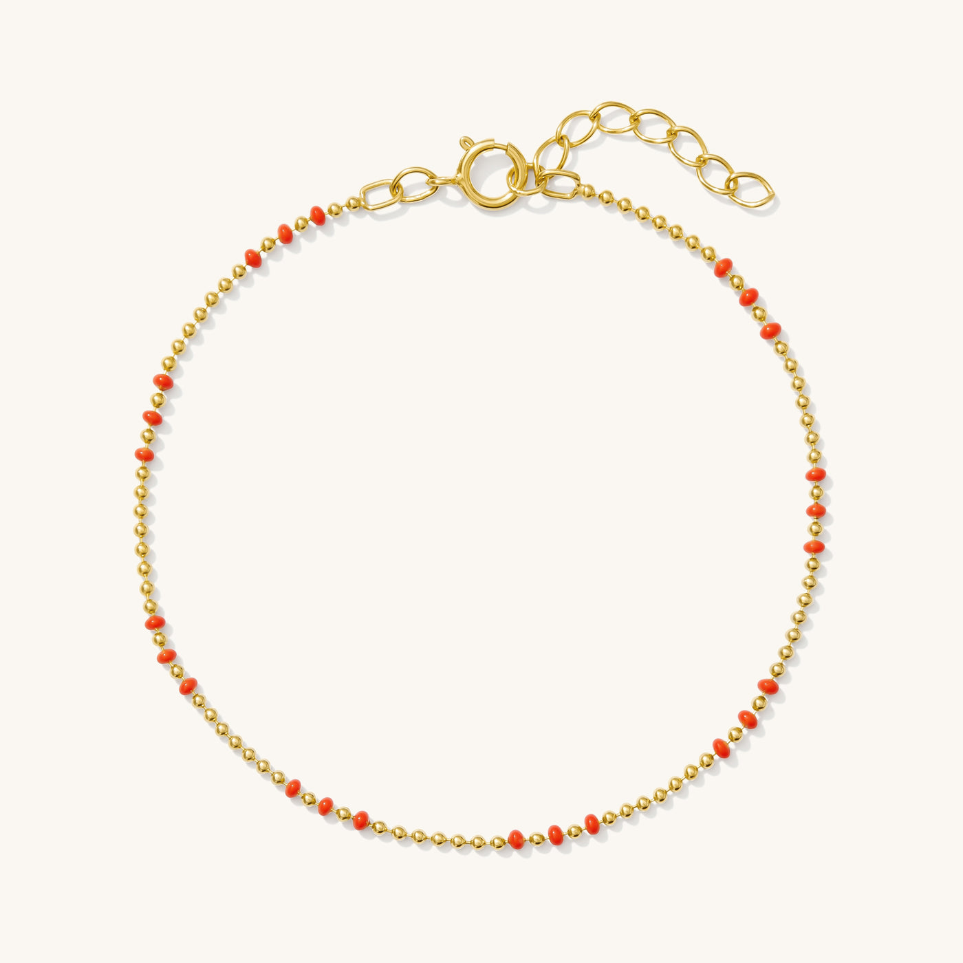 Red Enamel Ball Chain Bracelet | Simple & Dainty Jewelry