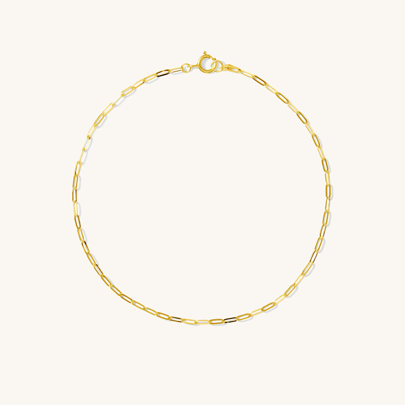 Dainty Paperclip Chain Bracelet - 14k Solid Gold | Simple & Dainty Jewelry