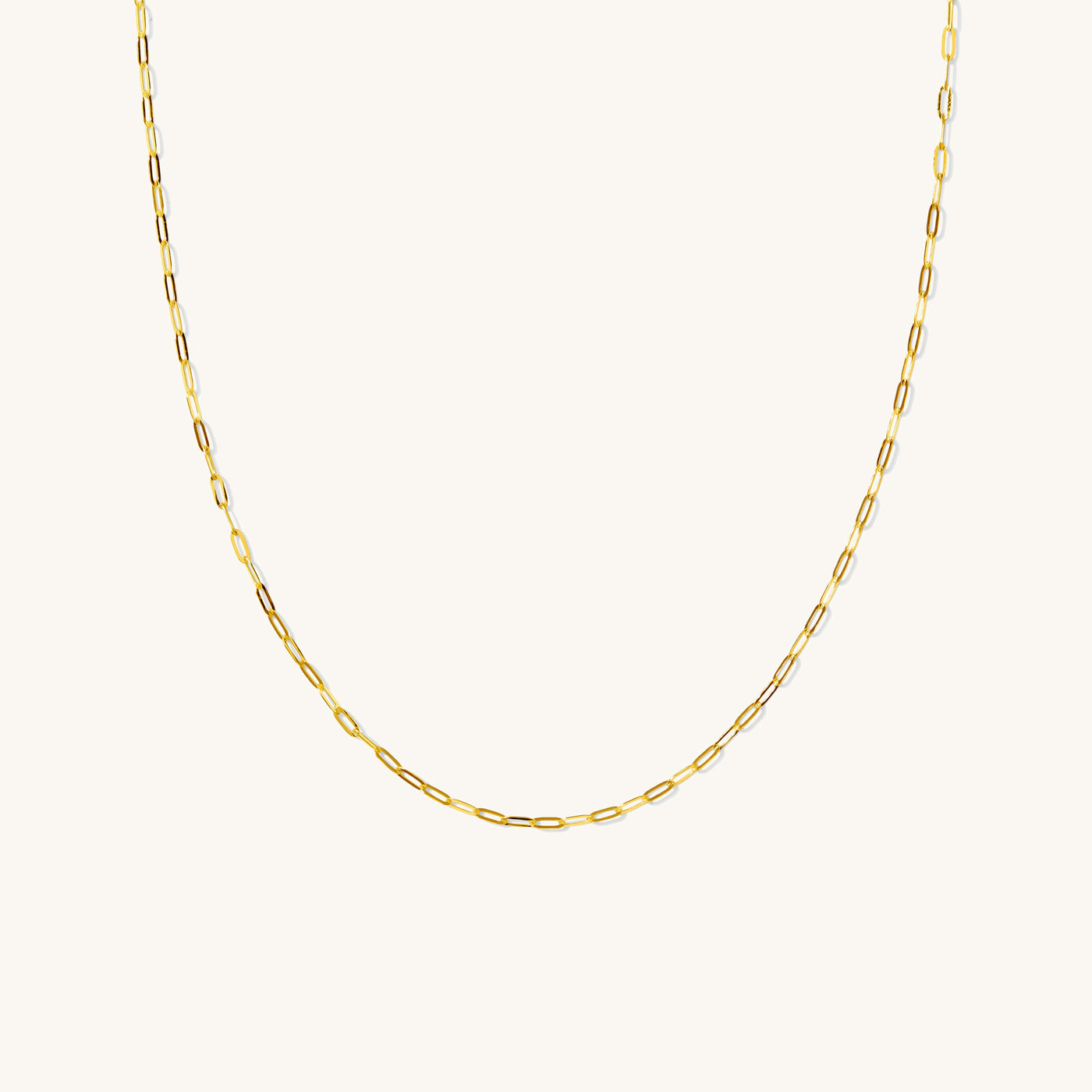 Dainty Paperclip Chain Necklace - 14k Solid Gold | Simple & Dainty Jewelry