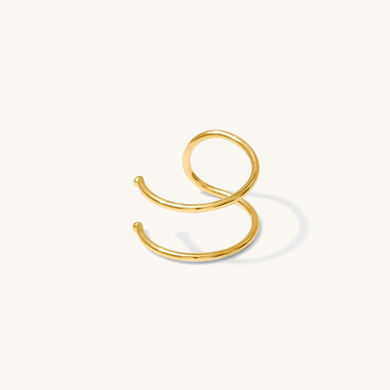 Dainty Double Ear Cuff - 14k Solid Gold