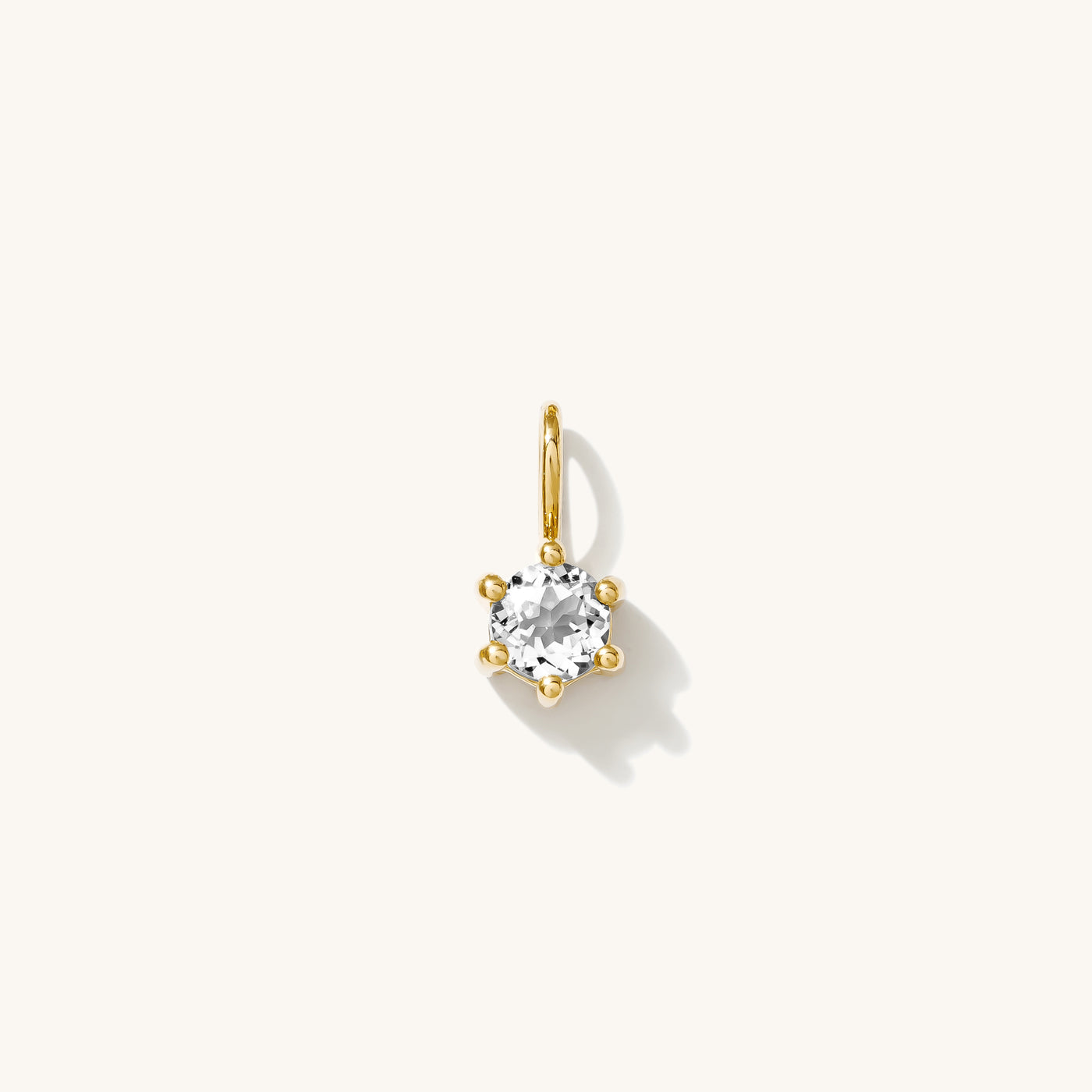 White Topaz Charm (April Birthstone) | Simple & Dainty Jewelry